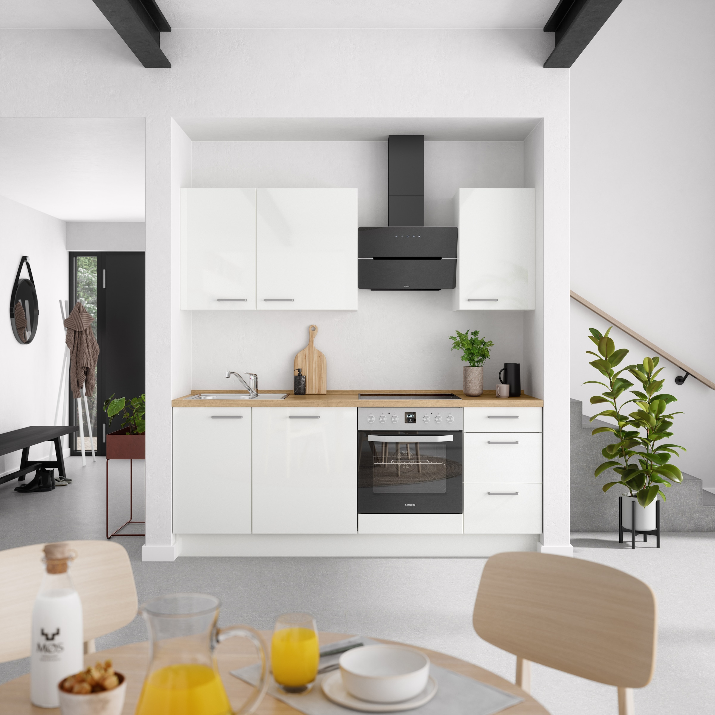 nobilia® Küchenzeile »"Flash II"«, vormontiert, Ausrichtung wählbar, Breite 210 cm, wahlw. mit E-Geräten