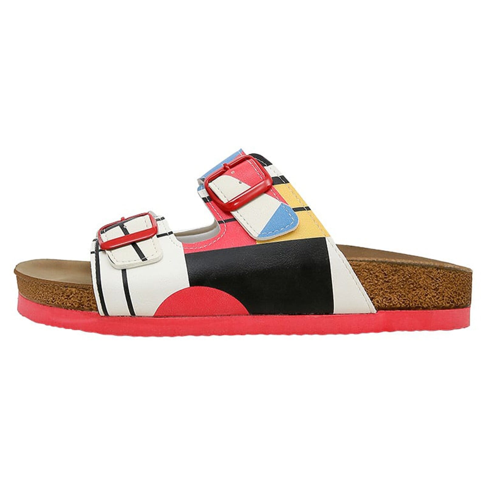 DOGO 1100000002199 "Stella Pantolette Bauhaus Birdie Damen Sandalen" Handgefertigt