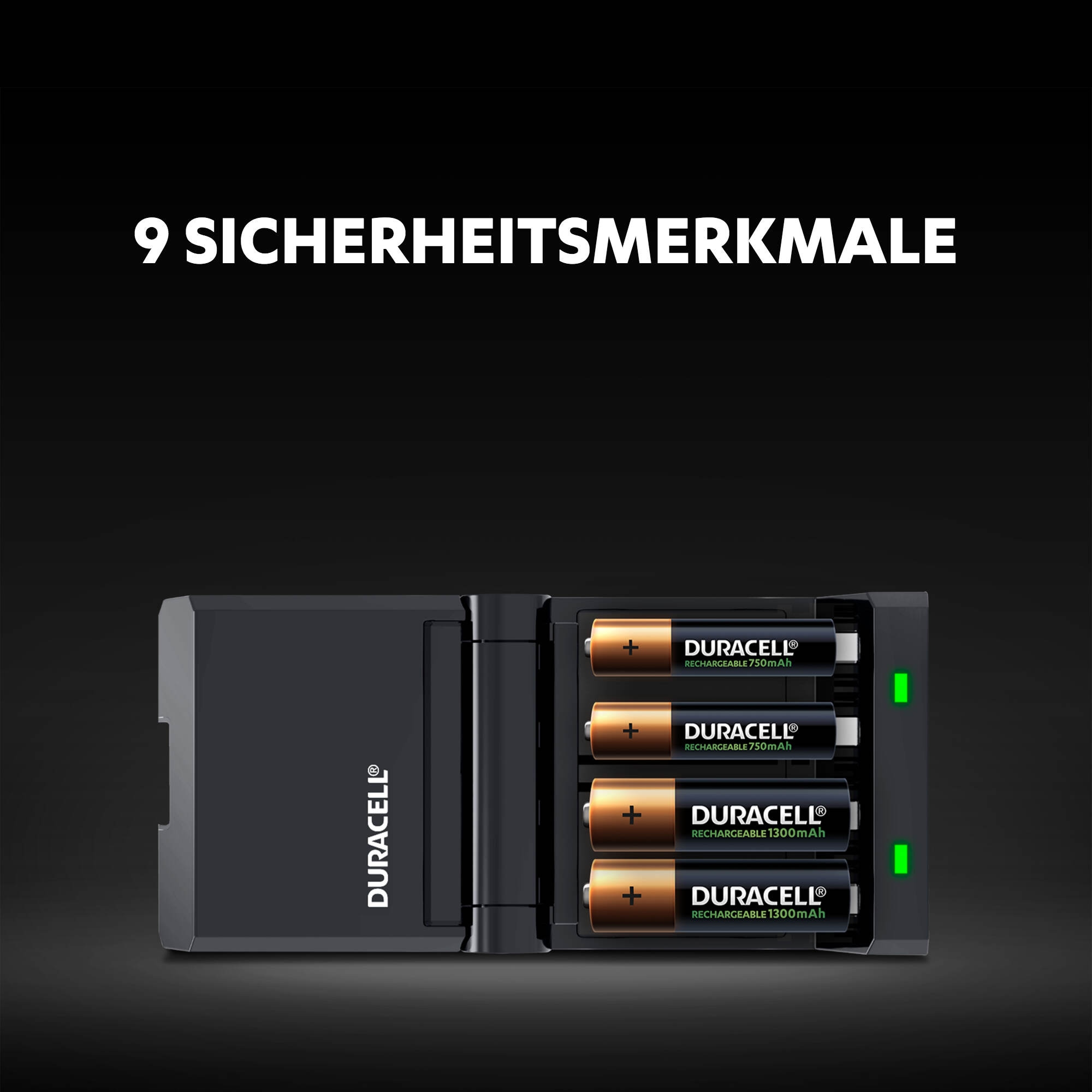 Duracell Batterie-Ladegerät »CEF27 Mignon AA/Micro AAA«, (NiMH Akku Ladegerät, 1 Stück), inkl. 2x2 Akkus (AA/AAA)