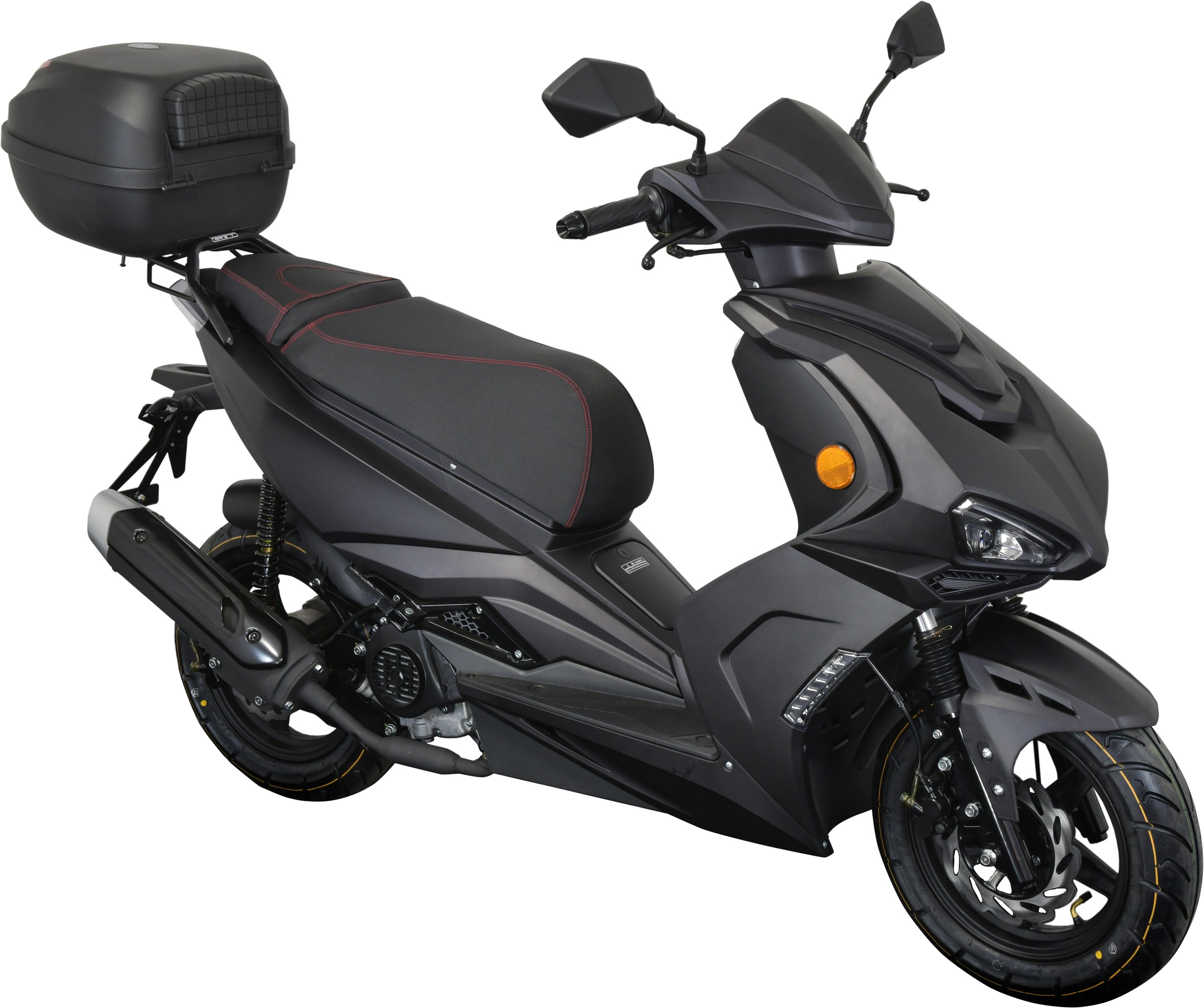 GT UNION Motorroller "Striker 125", mit Topcase, 85 km/h, schwarz, Motorroller, Luftgekühlter Motor
