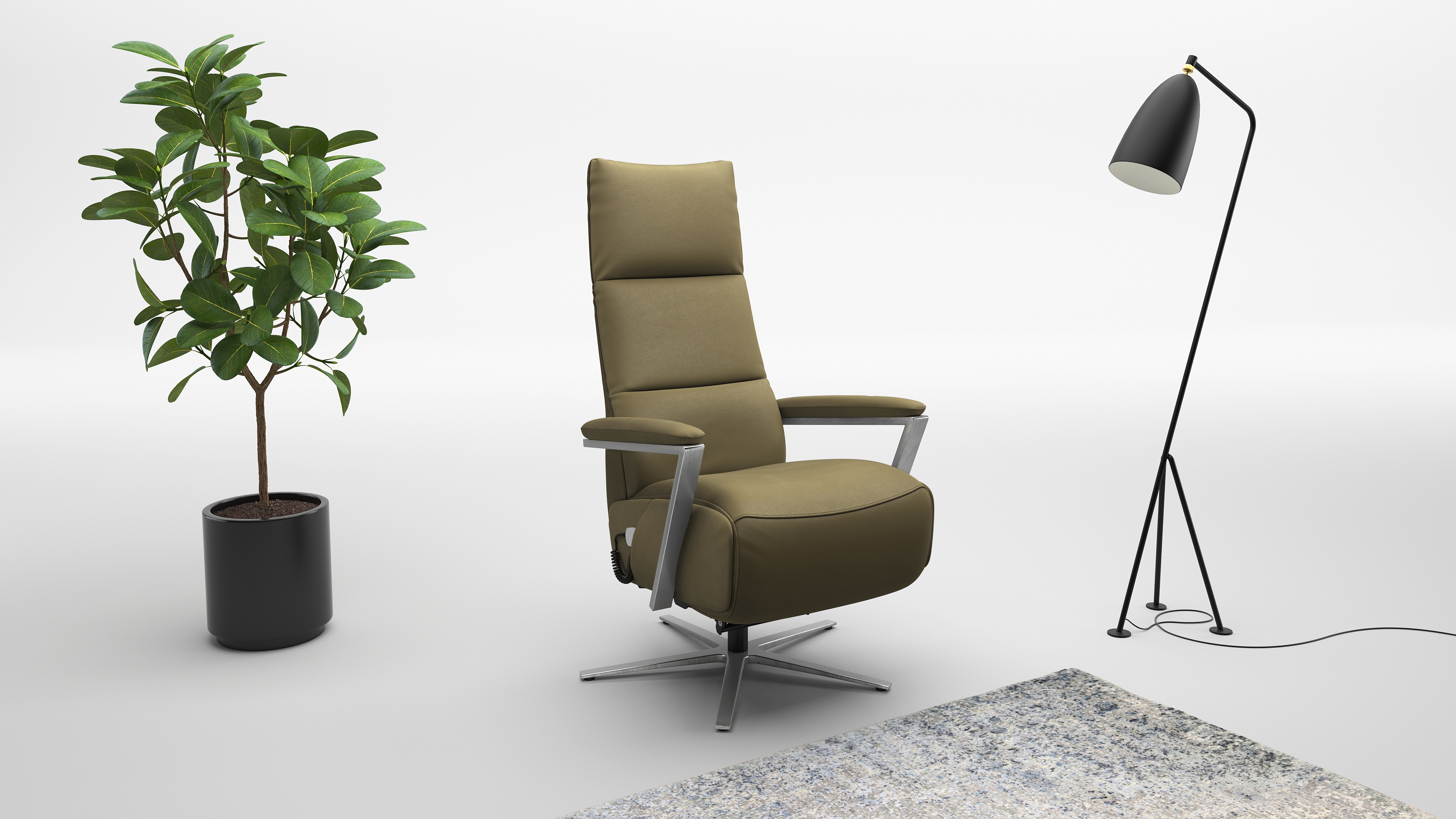 sit&more TV-Sessel "Vario Comfort, inkl. Kopfteilverstellung & 360 Drehfunktion" mit Gasdruck, Höhe der Armlehnen 64cm