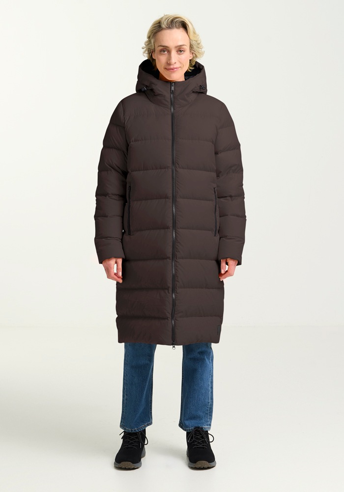 Daunenmantel JACK WOLFSKIN "FROZEN PALACE COAT W RDS", Damen, Gr. XL, peat, Obermaterial: 100% Polyester. Futter: 100% Polyester. Wattierung: 90% Entendaune, 10% Federn, hoch geschlossener Ausschnitt, Mäntel Daunenmantel, mit Entendaunen- und Federfüllung