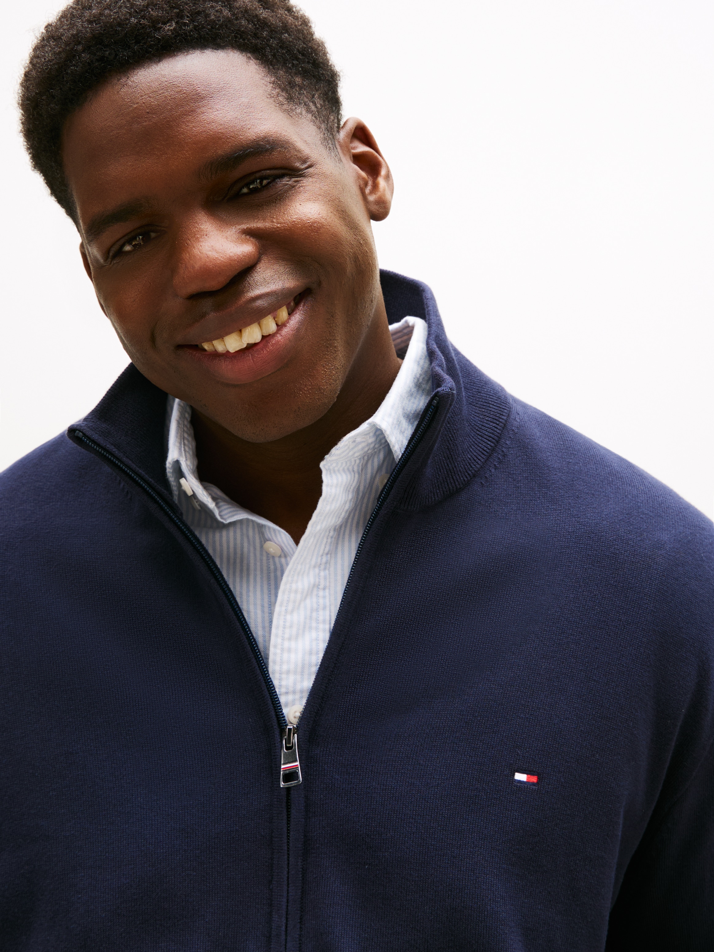 Tommy Hilfiger Big & Tall Strickjacke »BT-ESSENTIAL COTTON ZIP THRU-B« Großen Größen