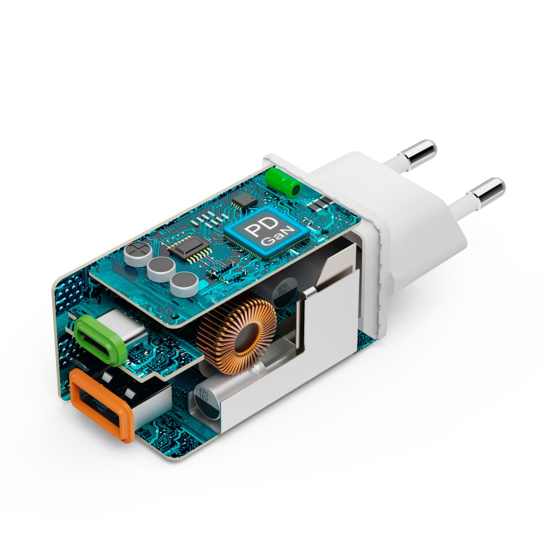 Hama Schnelllade-Gerät »USB-Ladegerät (Schnellladegerät, Netzteil, 1x USB-C, 1x USB-A, 45 W)«, (1 St.)