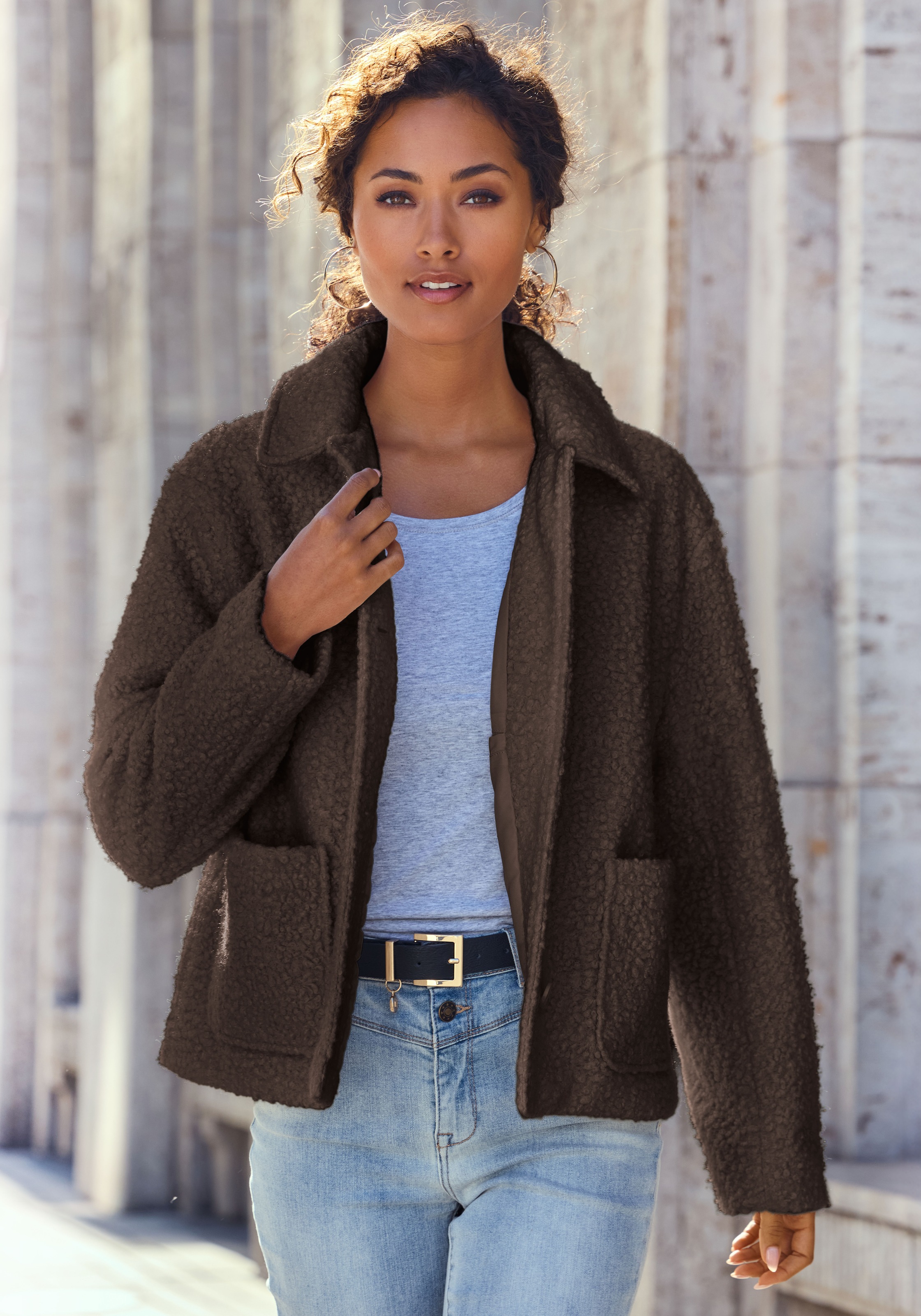 LASCANA Bouclèjacke in kurzer Form