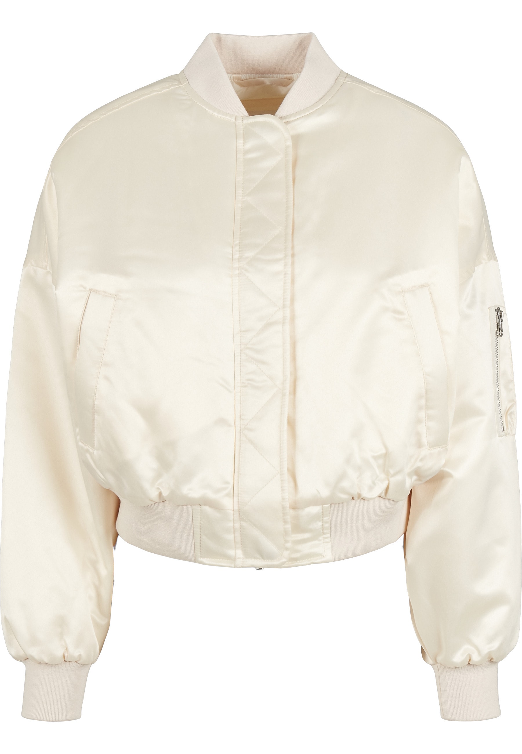 URBAN CLASSICS Bomberjacke »Urban Classics Damen Ladies Short Oversized Satin Bomber Jacket« 1 Stk. tlg. ohne Kapuze