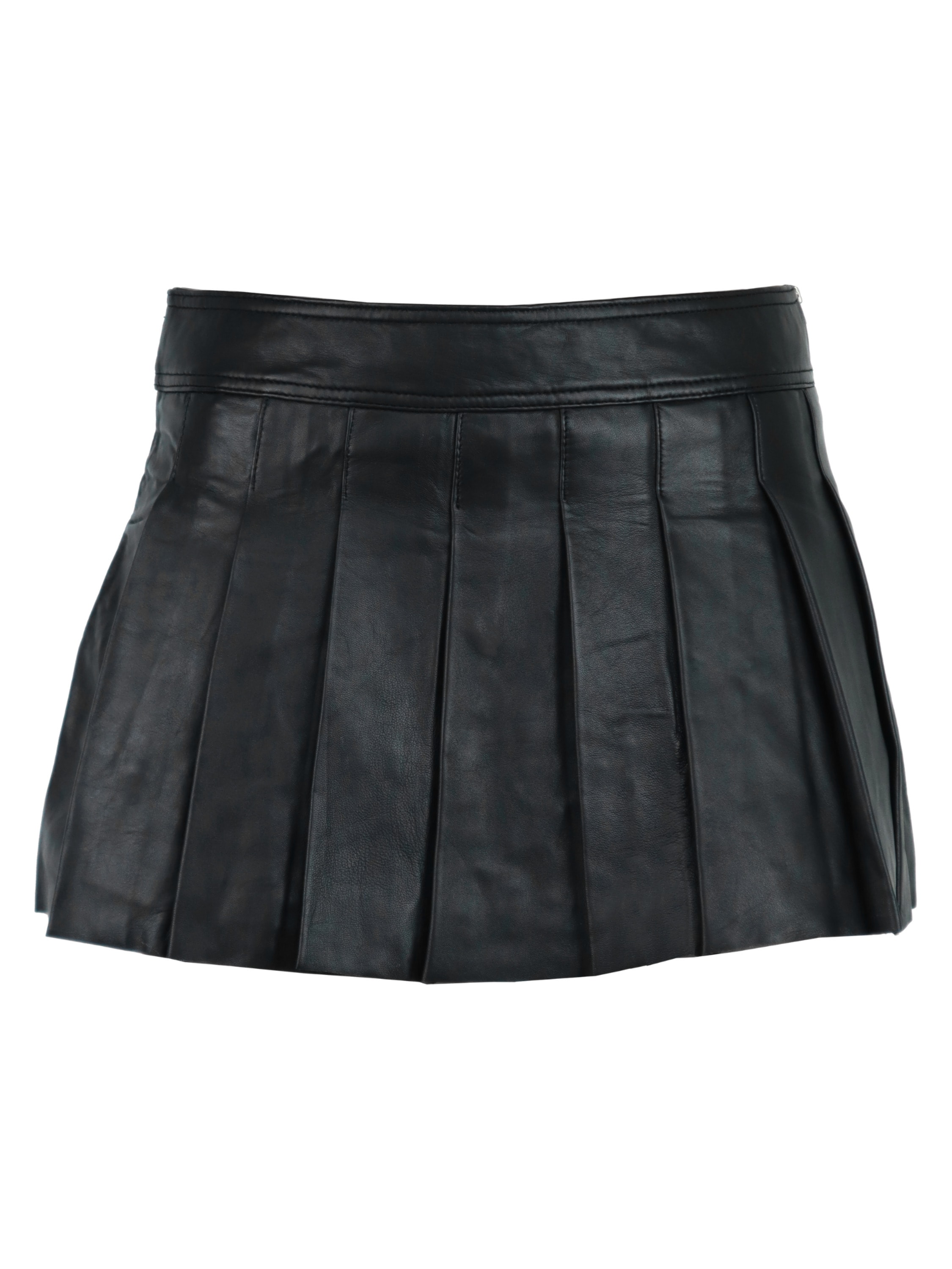 RICANO Faltenrock "Lederrock Pleated Skirt" Handgefertigt aus echtem Leder