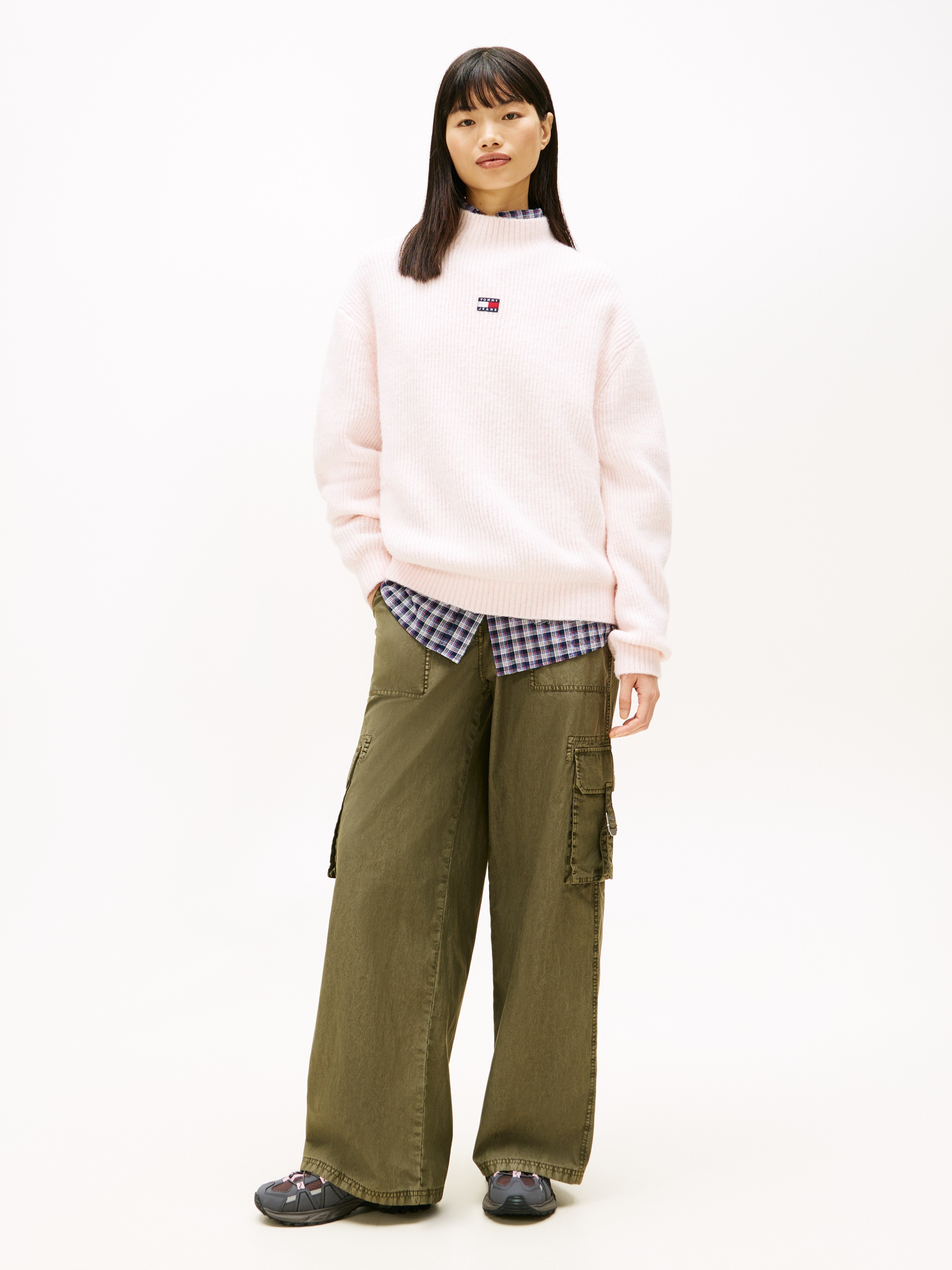 Thumbnail - Tommy Jeans Strickpullover "TJW MOCKNECK BADGE SWEATER EXT"