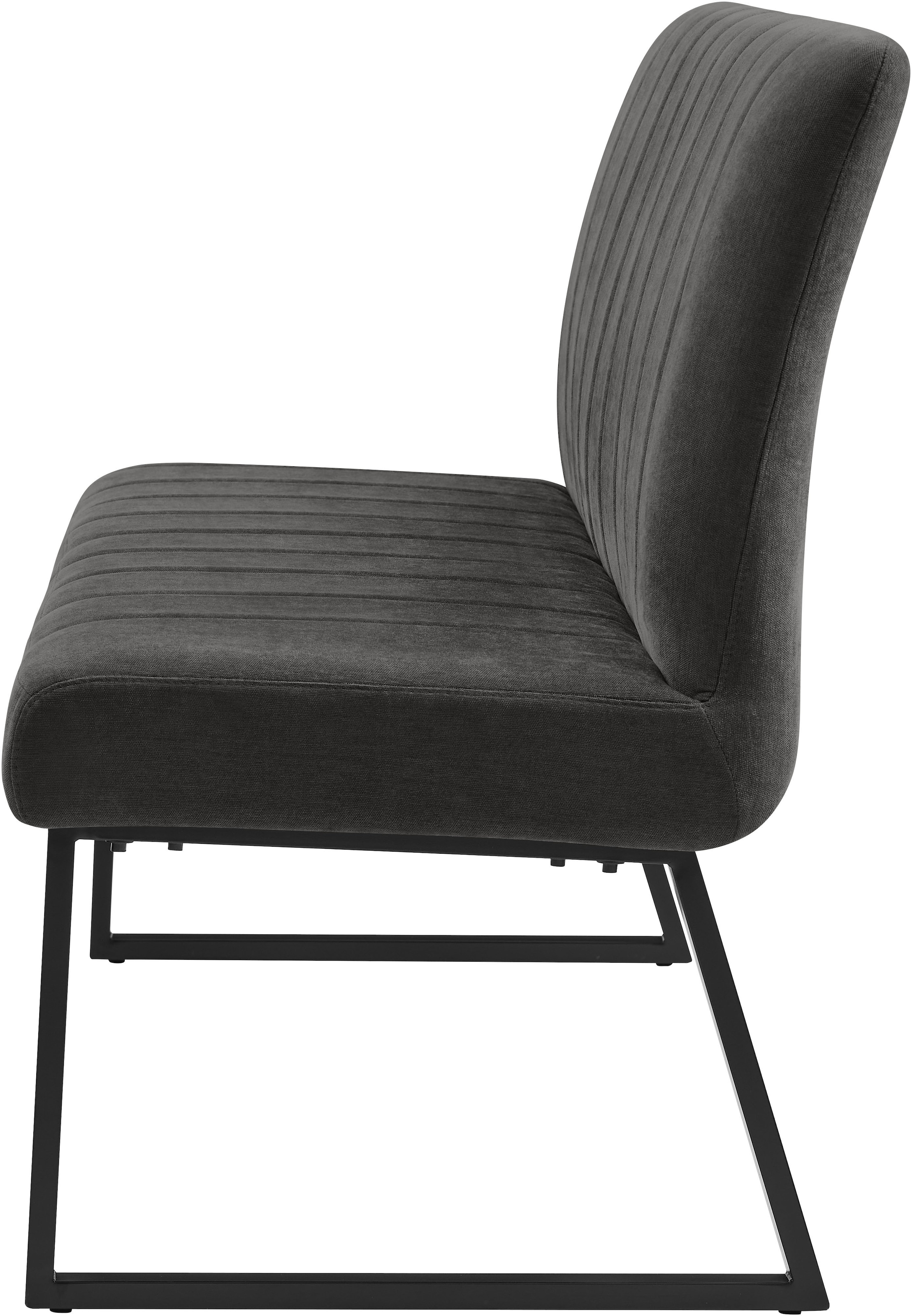 OTTO home Bank »Hennia« weicher Chenillebezug, dekorative Steppung, schwarzes Metallgestell