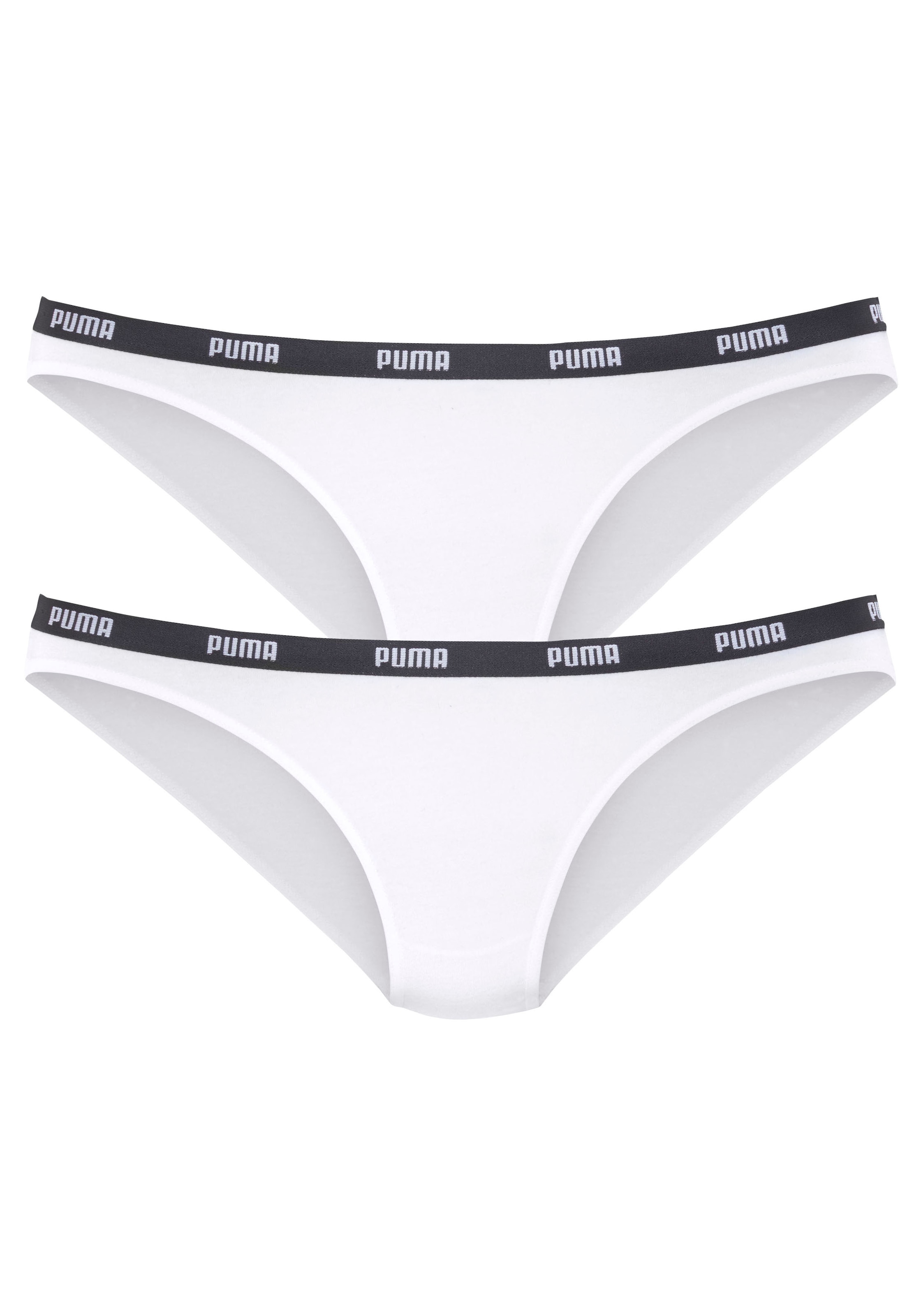 PUMA Bikinislip "Iconic", 2er-Packer Packung, mit schmalem Logo-Webbündchen günstig online kaufen