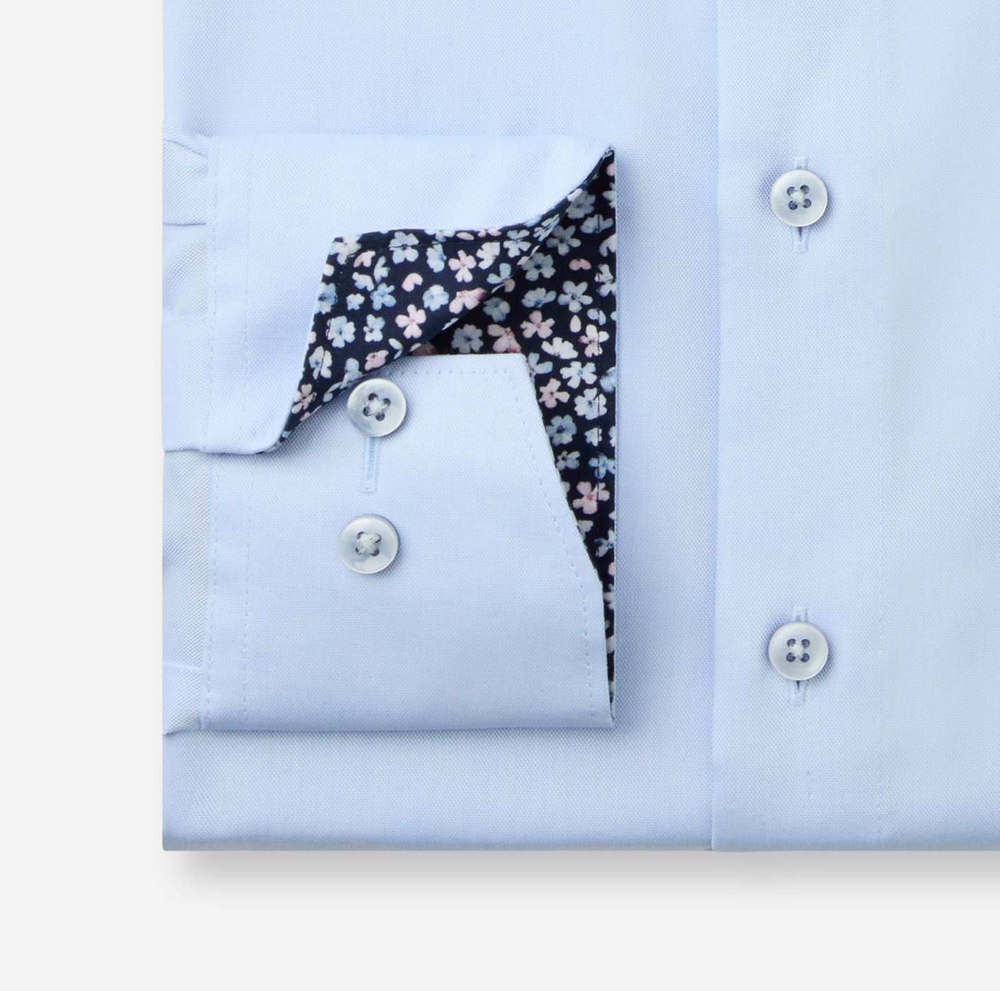 Businesshemd OLYMP "OLYMP Luxor, comfort fit, Button-down", Herren, Gr. 40, Normaler Arm, hellblau, 100% Baumwolle, Hemden 3