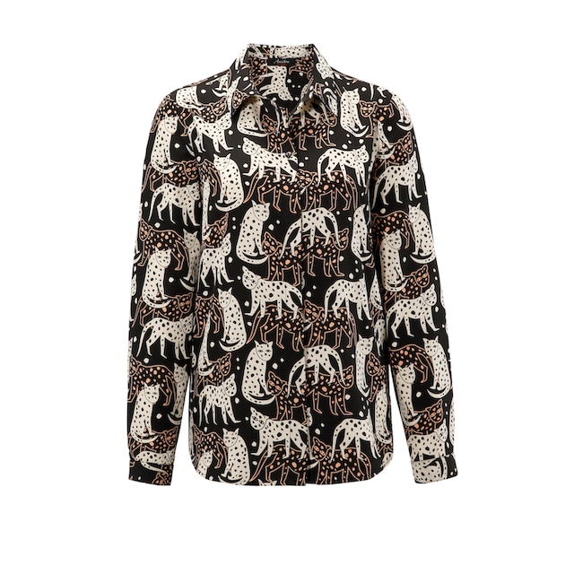 Aniston CASUAL Hemdbluse, mit kunstvollen Katzen bedruckt - NEUE KOLLEKTION  für bestellen | BAUR
