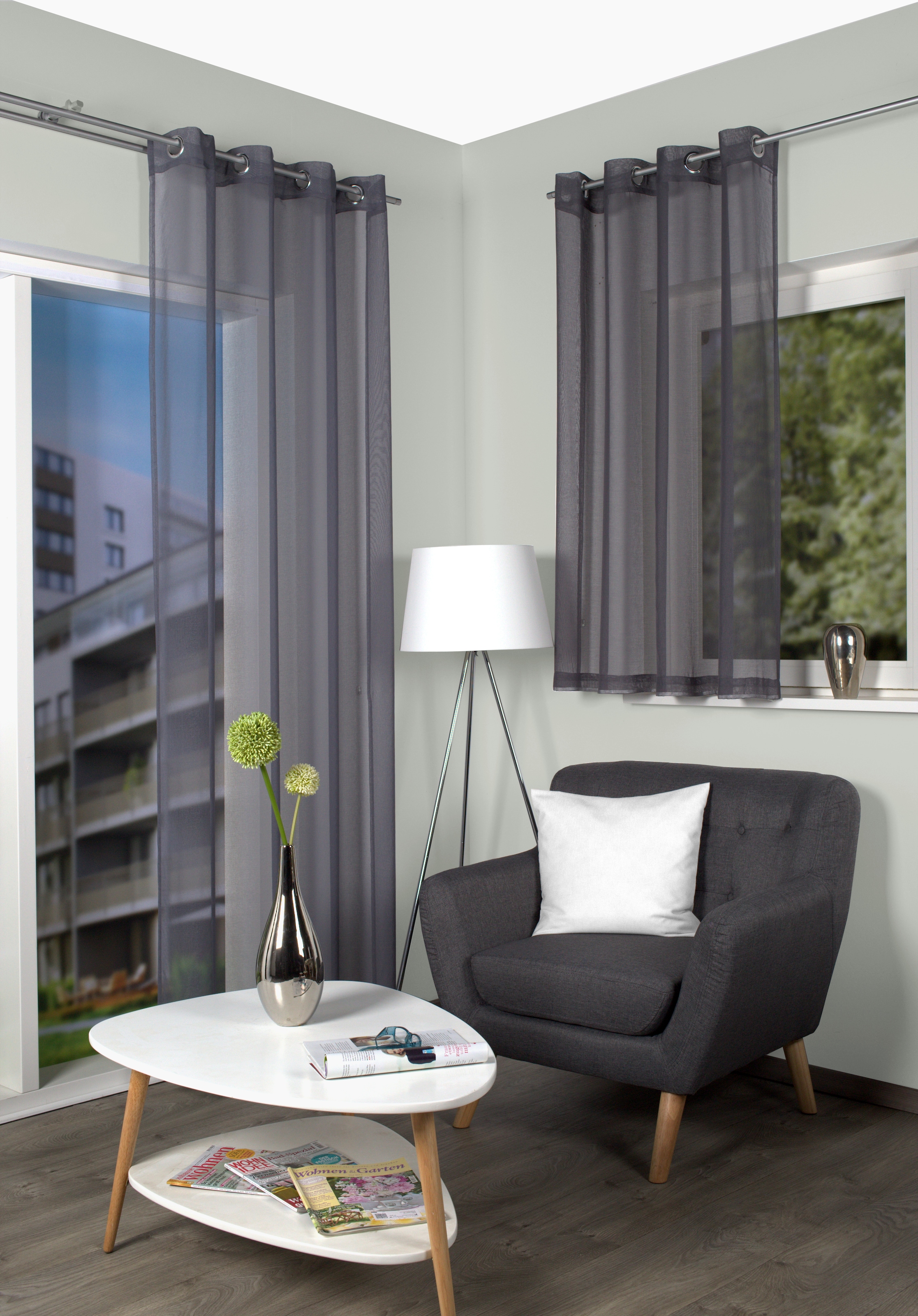 Home Basics "DOLLY" Ösen 2 Stk. tlg. 2er Pack Ösenschal DOLLY günstig online kaufen