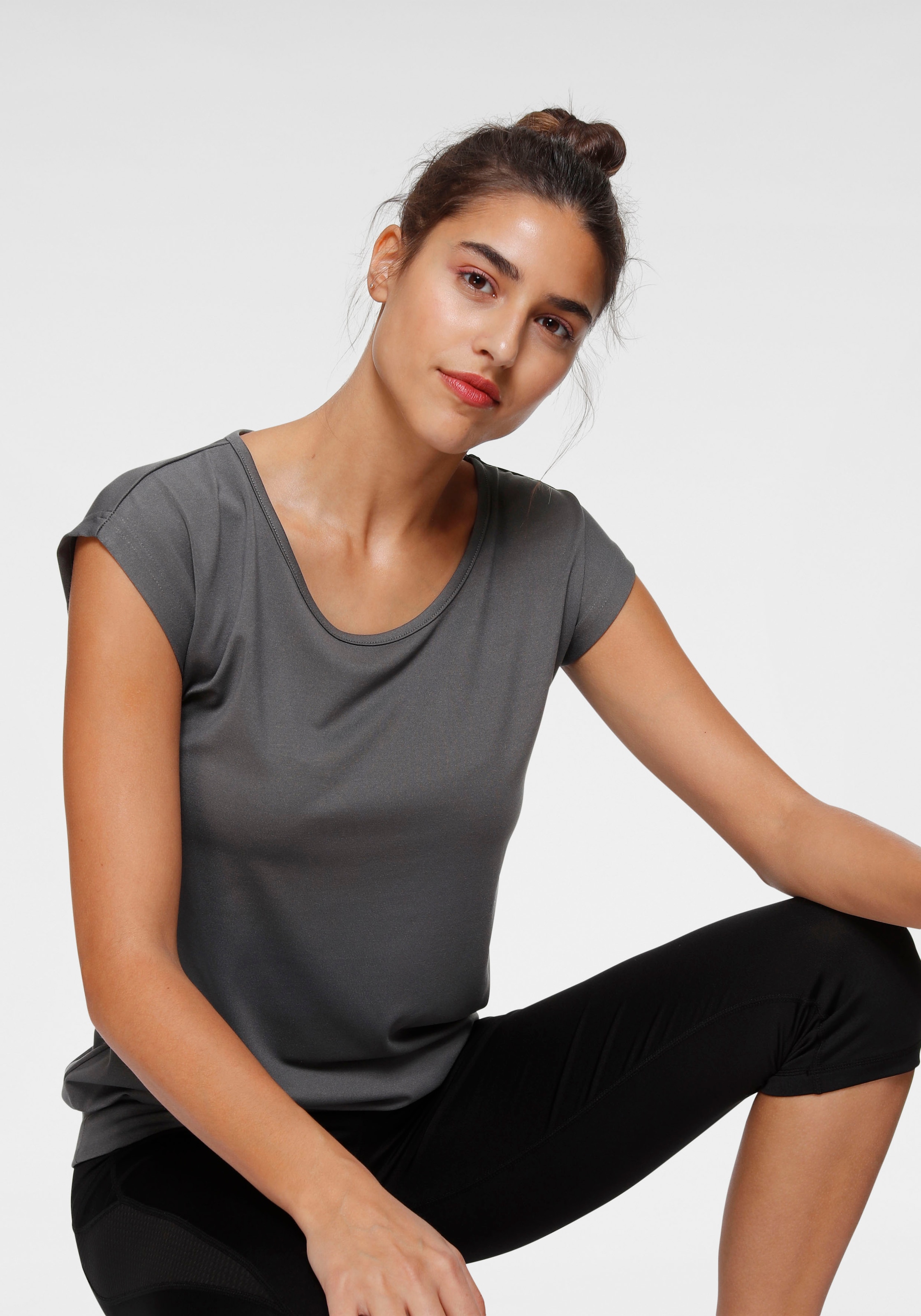 Sportswear Yogashirt kaufen BAUR Saum | Bündchen online Ocean mit am
