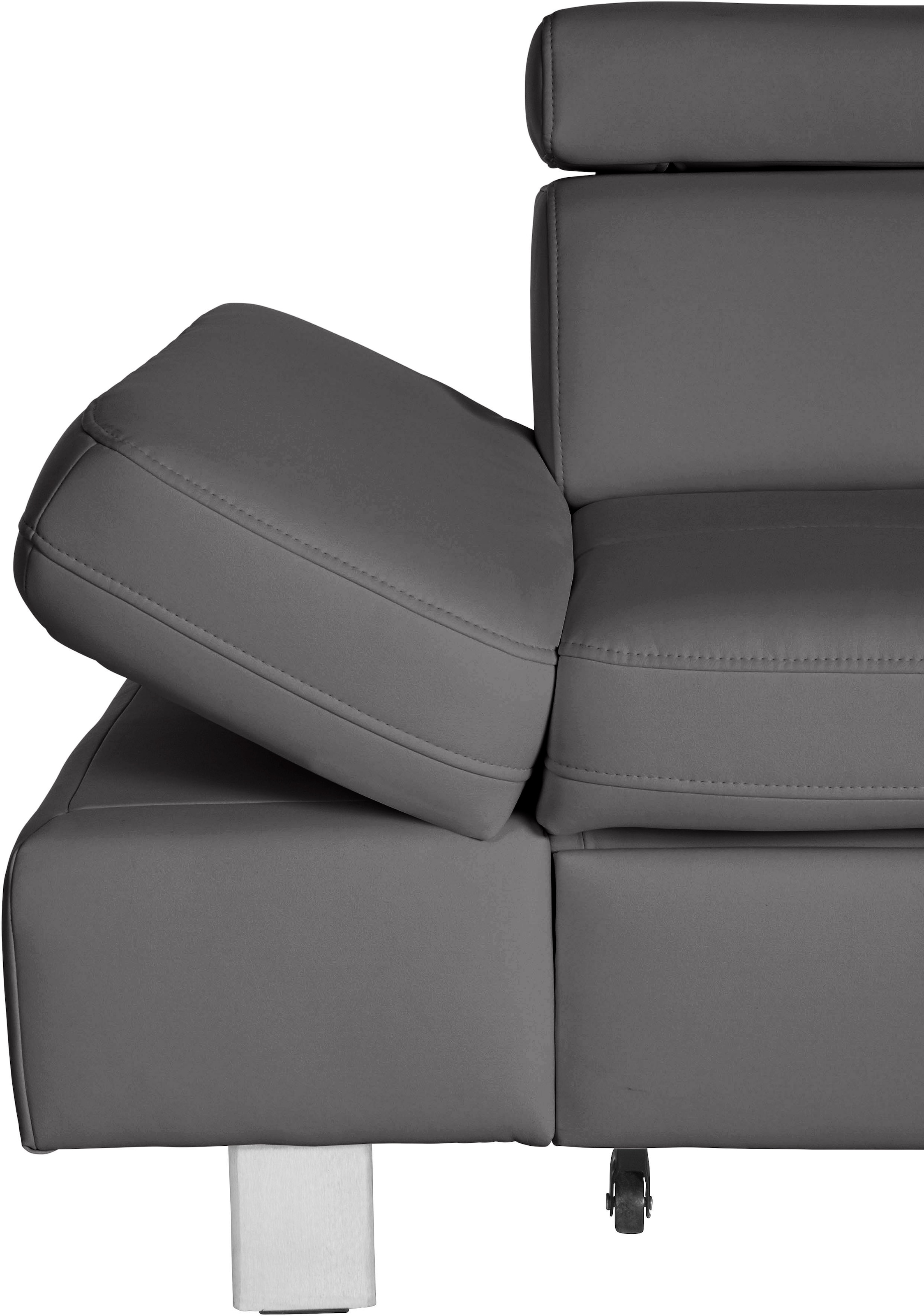 exxpo - sofa fashion Ecksofa »Fiji, hochwertige Detailverarbeitung, Breite 292cm, L-Form« bequem durch Kopf- und Armteilverstellung, wahlweise mit Bettfunktion