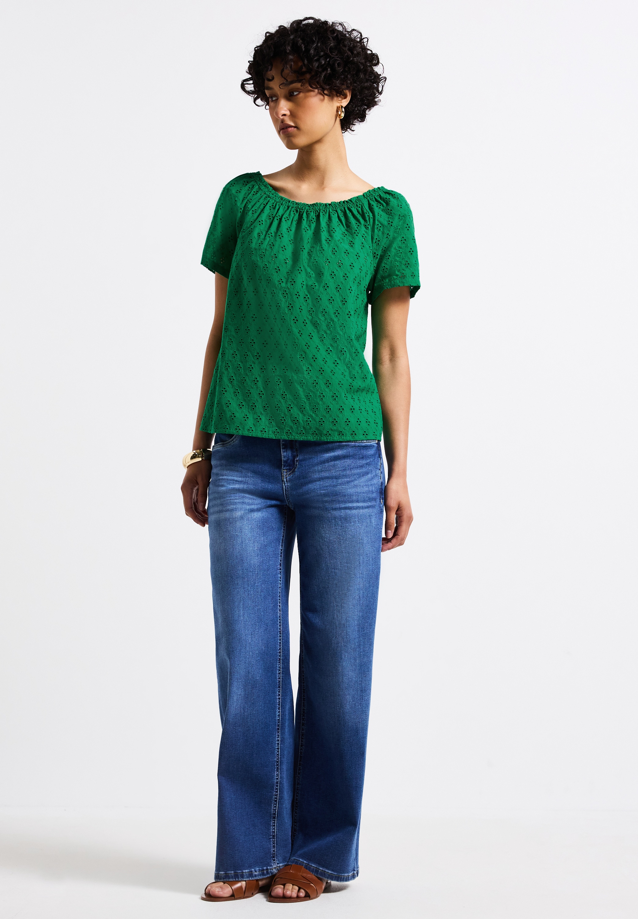 STREET ONE Carmenbluse, aus reiner Baumwolle