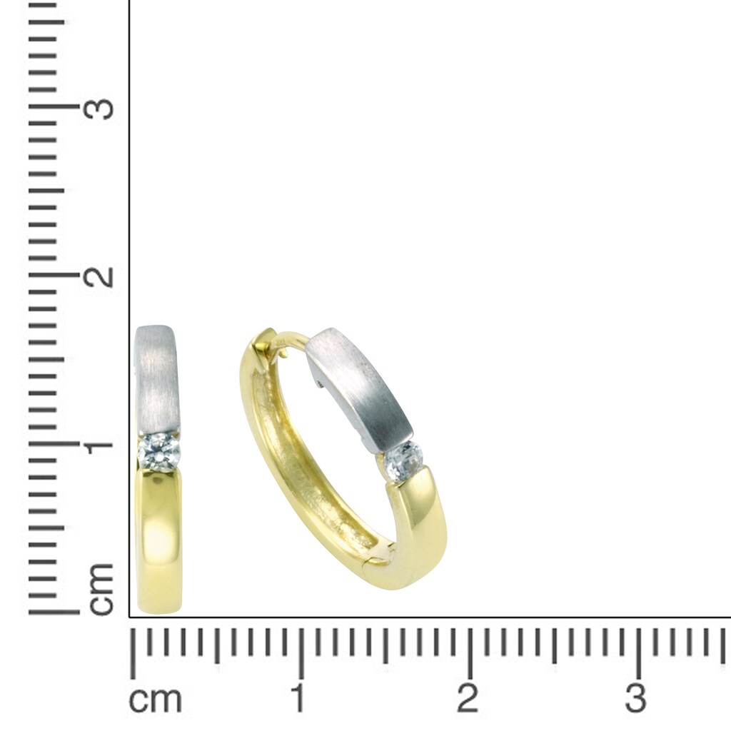 Vivance Paar Creolen »333 Gold zweifarbig 16mm Zirkonia«