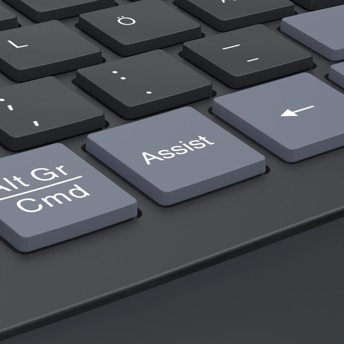 Hama ergonomische Tastatur »Ergonomische Tastatur (kabellos, Multi Device, 2x Bluetooth, 1x Funk)«