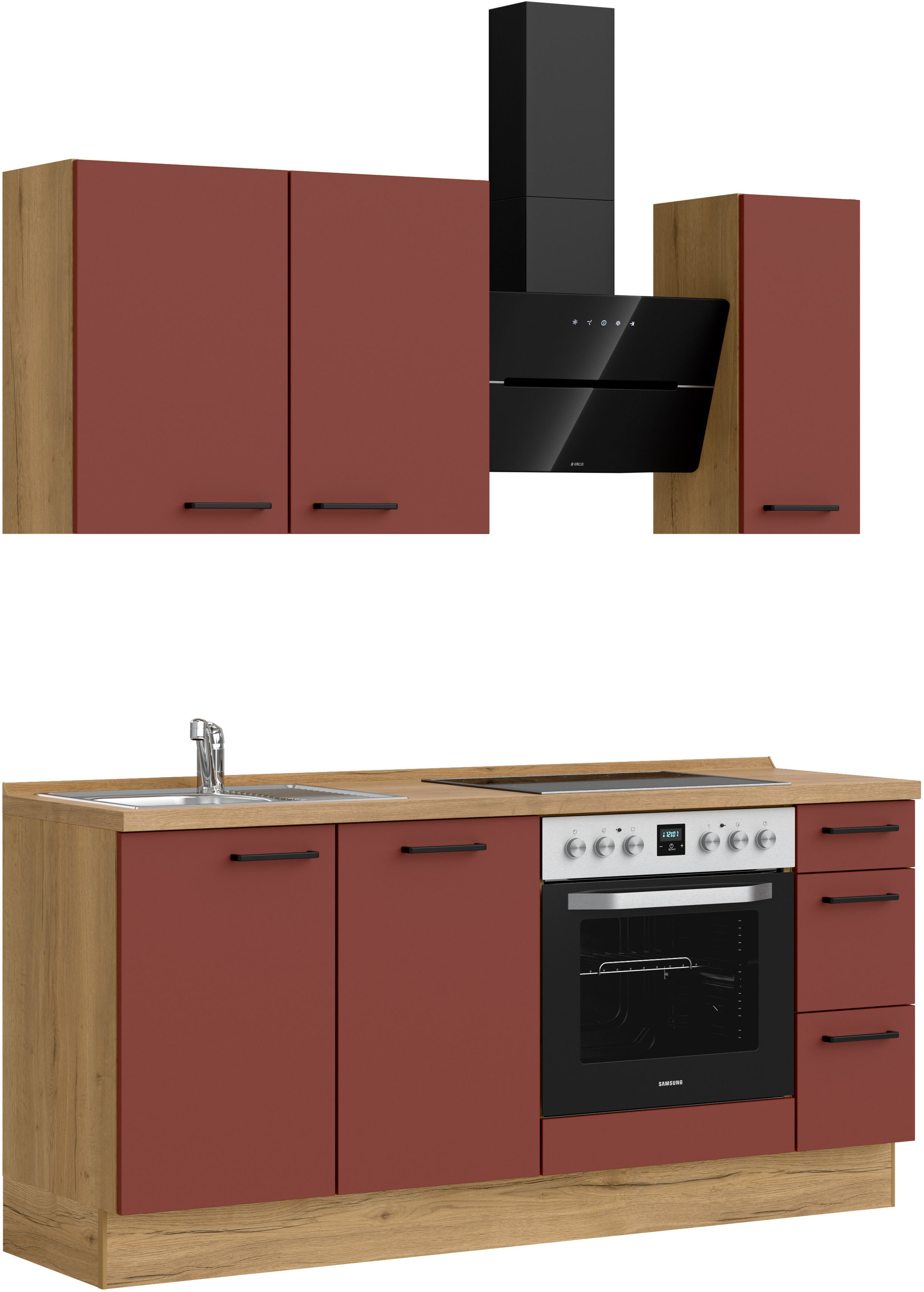 nobilia® Küchenzeile »"Easytouch II"«, vormontiert, Ausrichtung wählbar, Breite 180 cm, wahlw. mit E-Geräten