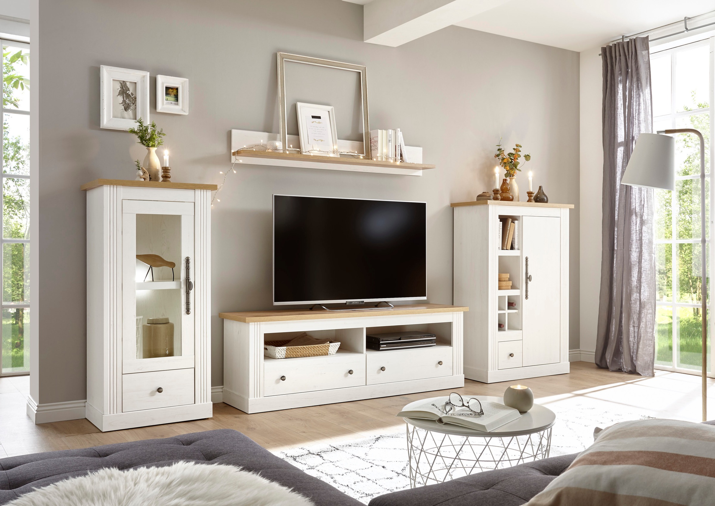 Home affaire Wohnwand "Westminster BESTSELLER" Set, Vitrine, Lowboard, Komm günstig online kaufen