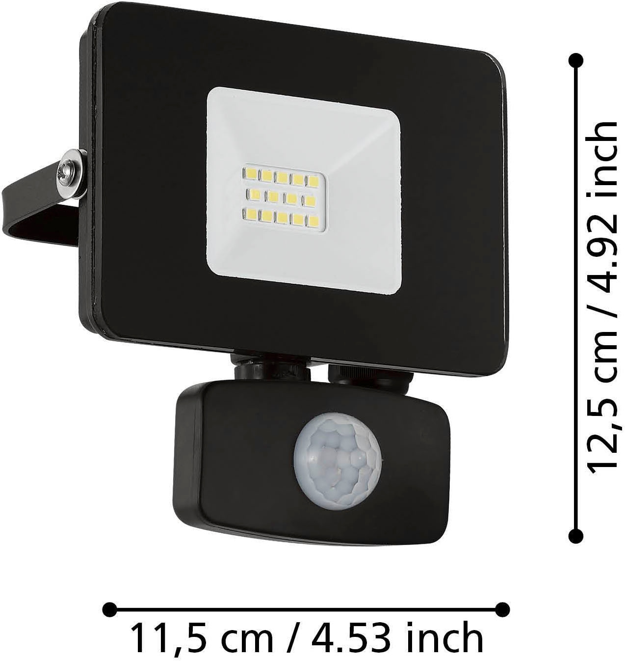 EGLO Wandleuchte »Faedo 3, Außen-Strahler, Außenleuchte, Wandstrahler, IP44, Lampe« LED-Modul 1 Stk. Kaltweiß Wand-/Deckenleuchte - L11 x H13,5 x AL5 cm - schwarz - 10W inkl.