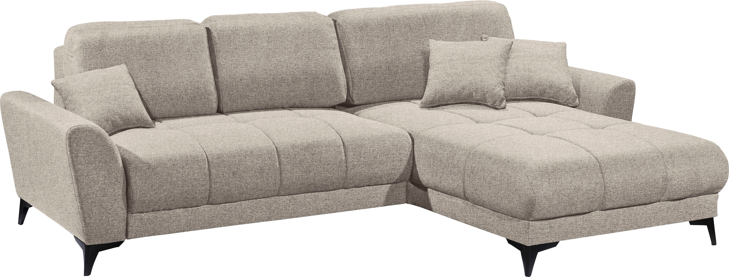 ED EXCITING DESIGN Ecksofa »Bern L-Form«, mit Bettfunktion, Bettkasten & 3 Zierkissen