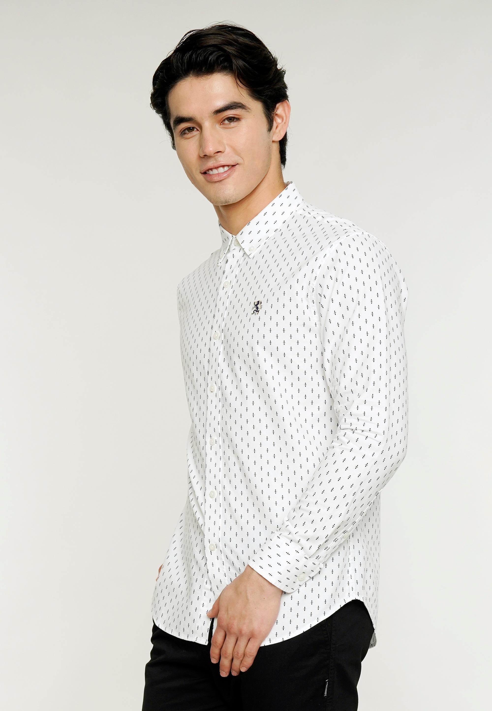 GIORDANO Langarmhemd, mit dezenter ▷ BAUR kaufen Markenstickerei 
