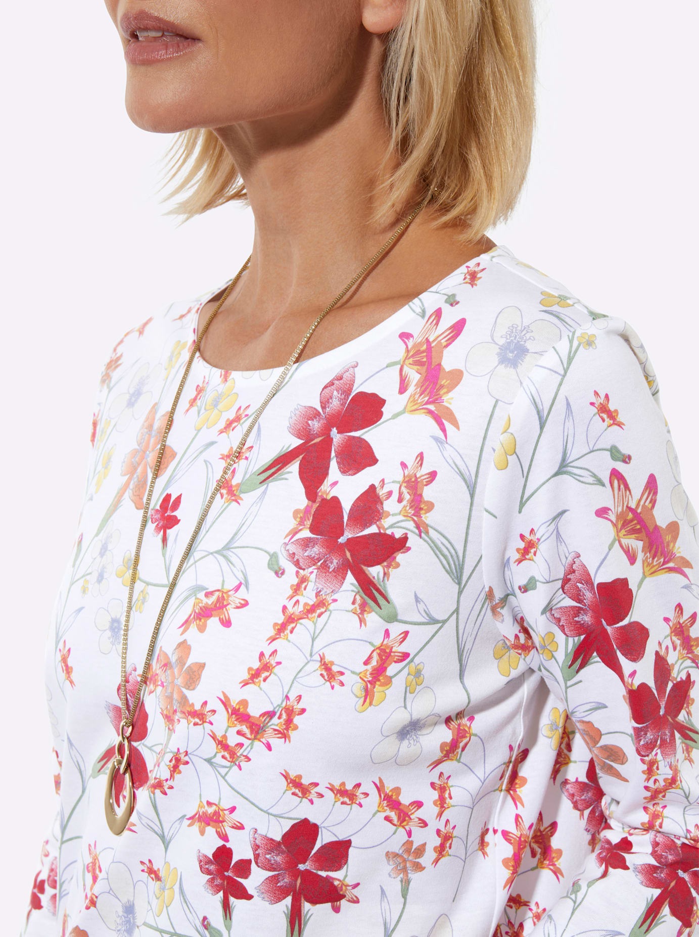 Classic Basics 3/4-Arm Shirt Erdbeere Eukalyptus Gr. 54 3