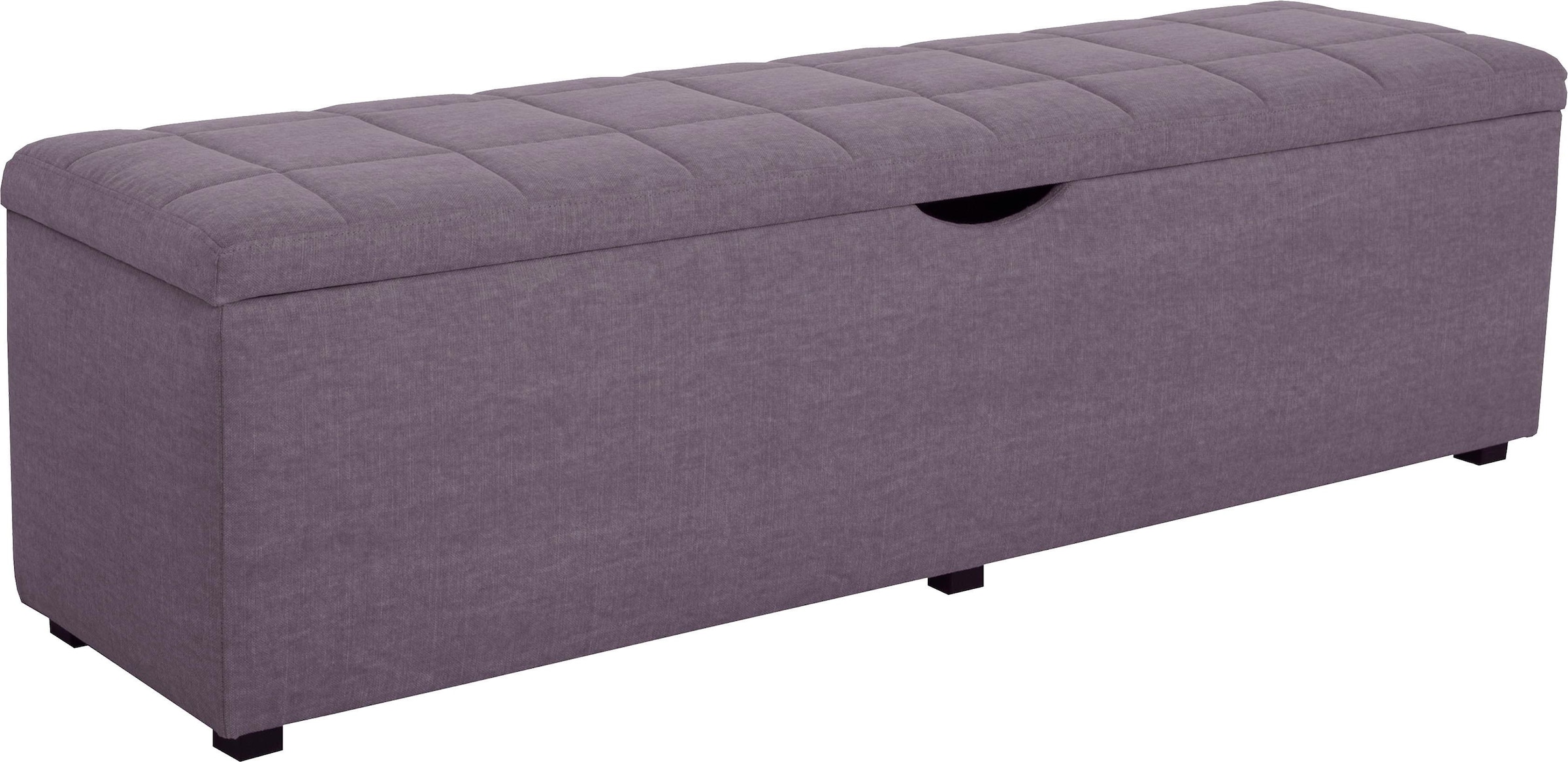 Hockerbank HOME AFFAIRE "Checked", lila (dunkelflieder), B:160cm H:42cm T:40cm, Struktur fein (100% Polyester) für Bett Classico, Piazza, Premium und Vega;Struktur (100% Polyester) für Bett Crato und Lucina;Struktur (60% Baumwolle, 40% Leinen) für Bett Ki