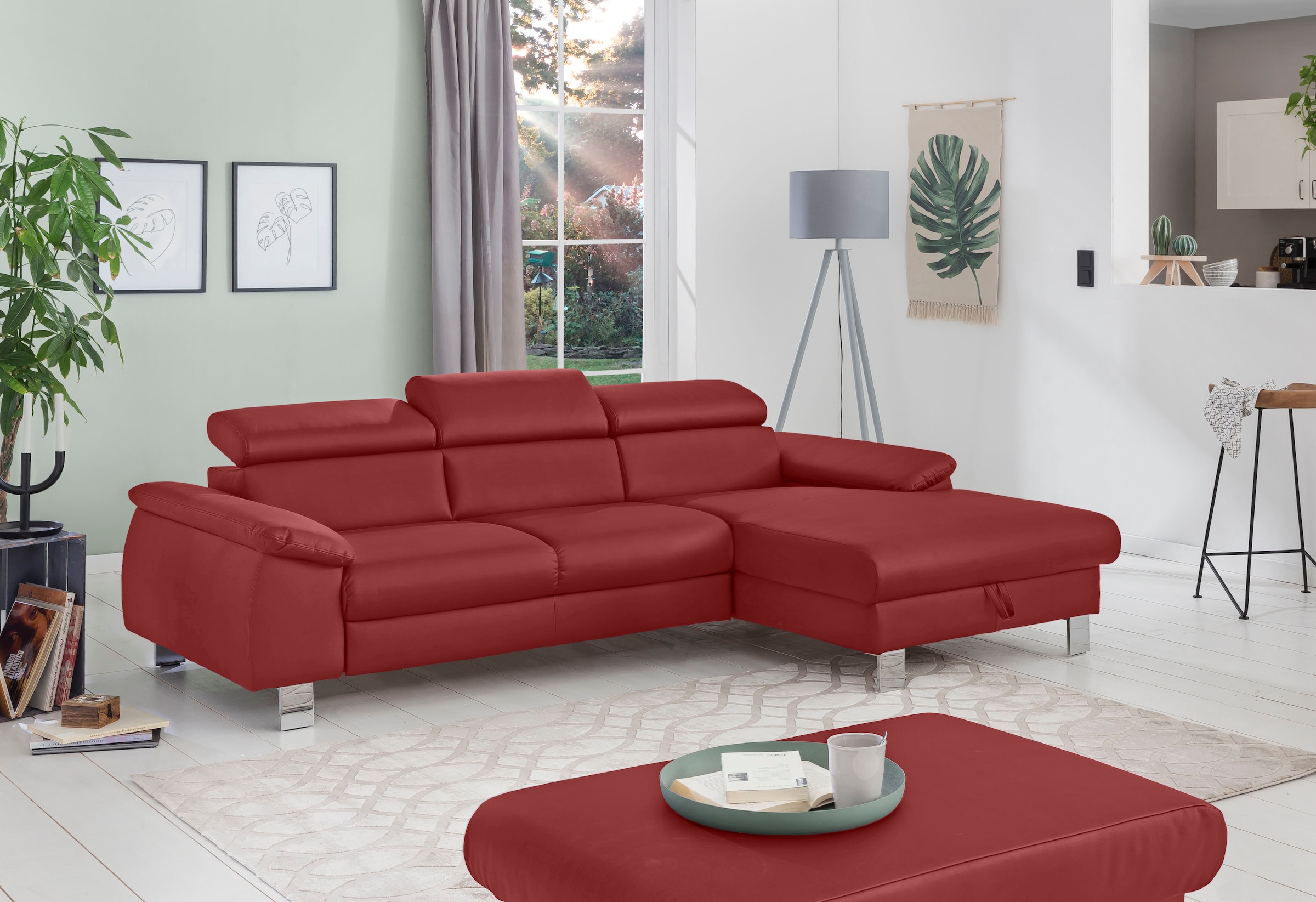 COTTA Ecksofa "Komaris L-Form, B: 244 cm" mit Kopfteilverstellung, optional günstig online kaufen