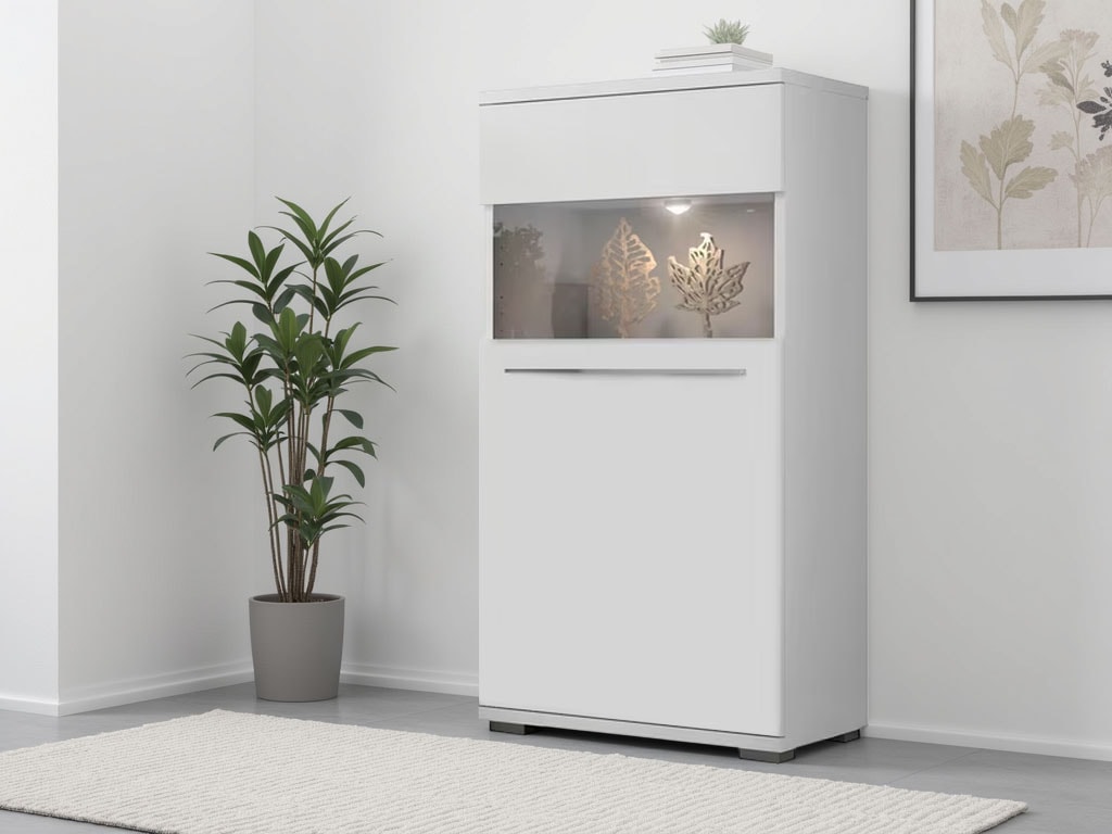 Places of Style Highboard "Piano Vitrine", UV lackiert, Soft-Close Funktion günstig online kaufen