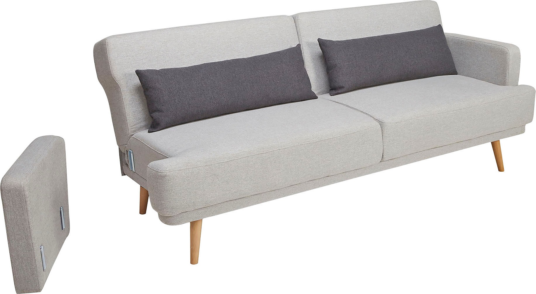SalesFever Schlafsofa »Malmö, 2,5-Sitzer, Sofa inkl. Zierkissen«, mit Schlaffunktion, Breite 214 cm