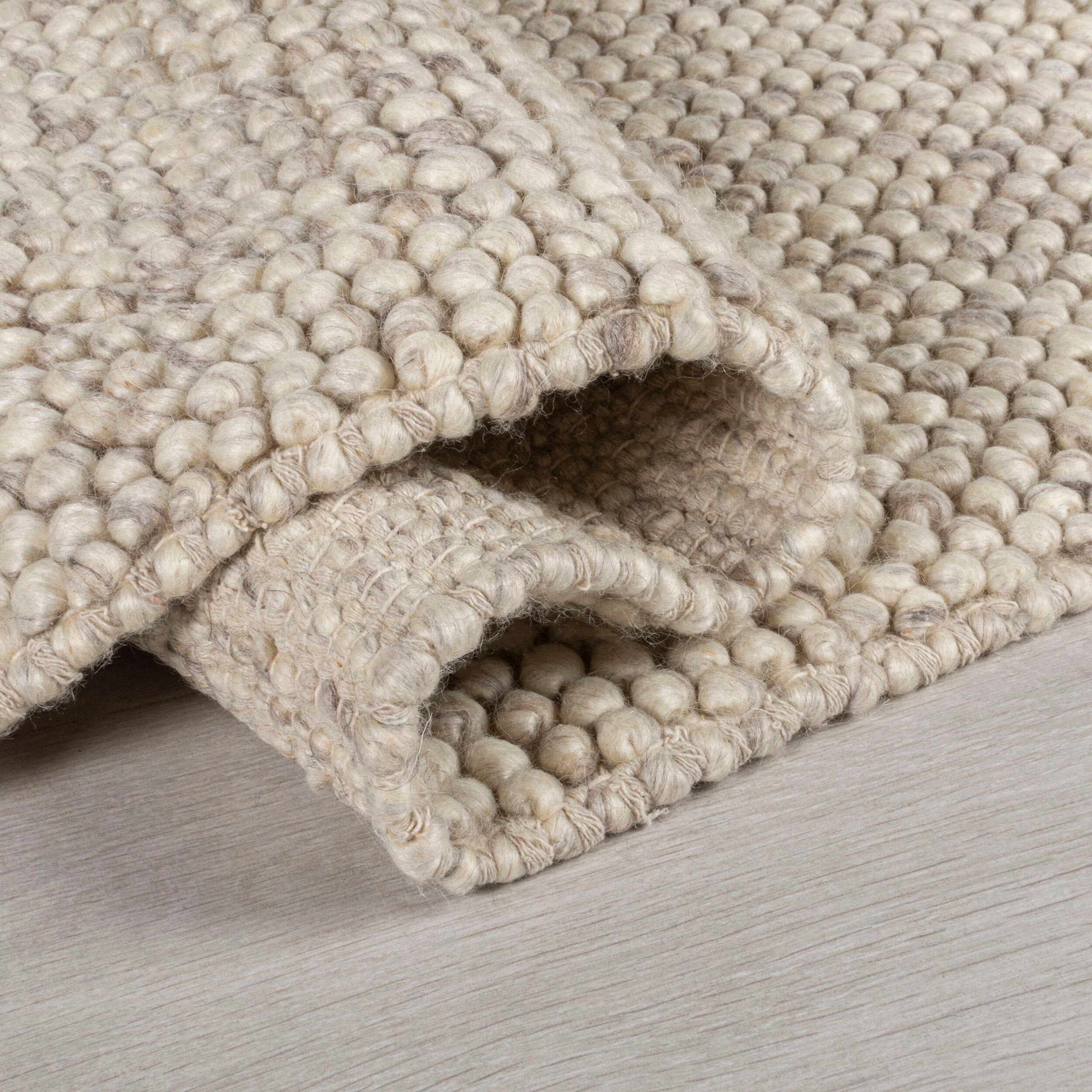 Läufer FLAIR RUGS "Minerals", grau (hellgrau), B:60cm H:10mm L:230cm, Kunstfaser, Wolle, Teppiche, Läufer, Teppich aus Wollmischung, geknüpftes Design, meliert 3
