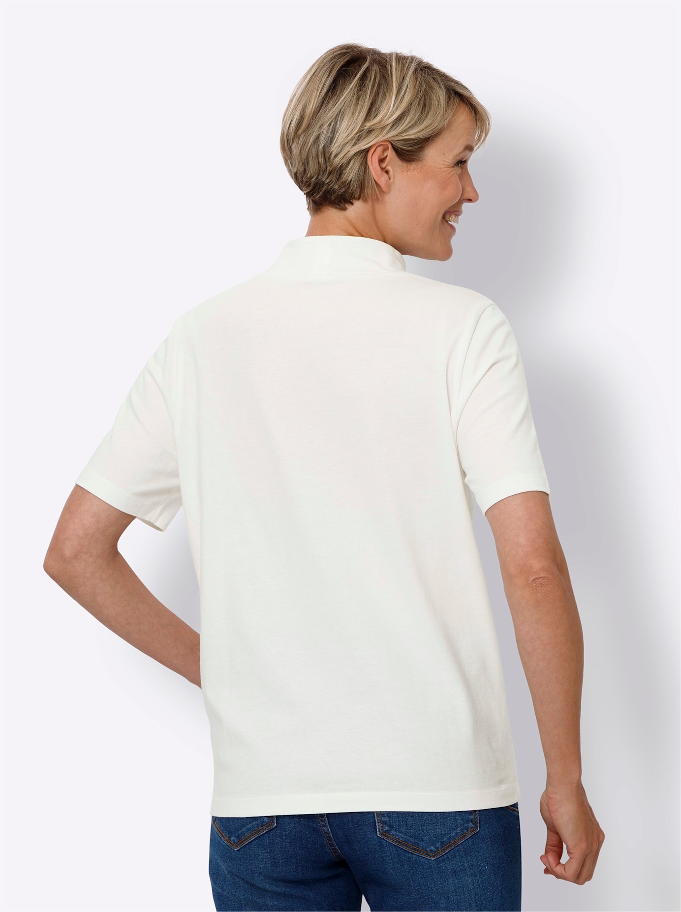Classic Basics Stehkragenshirt »Kurzarm-Shirt«, (1 tlg.)