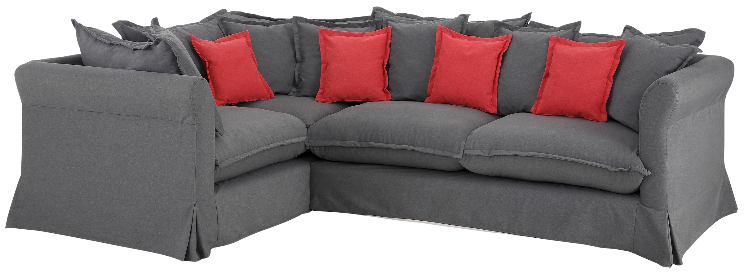 Home affaire Ecksofa »Luise L-Form«, mit vielen losen Kissen und abnehmbarer Husse