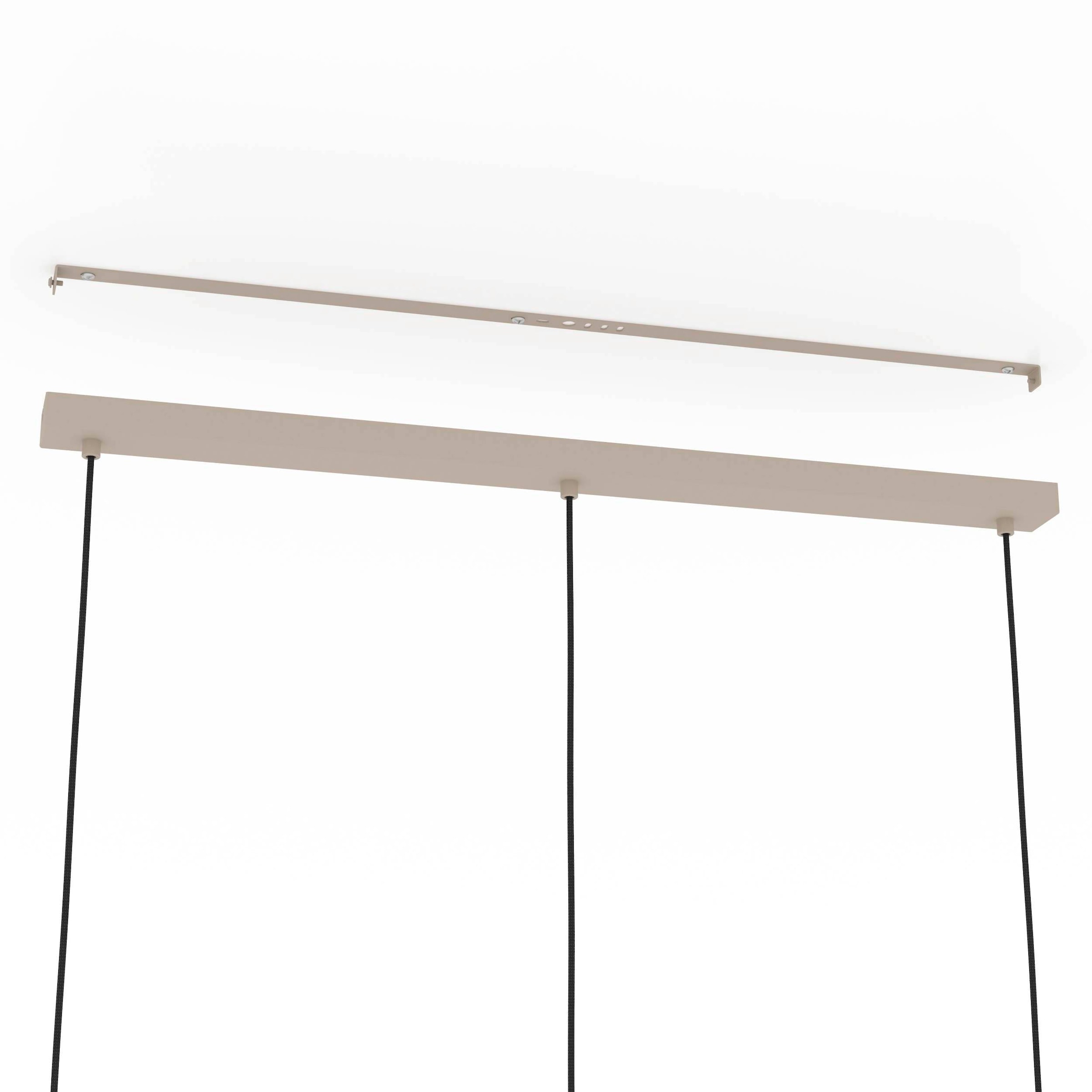 EGLO Pendelleuchte »Hängeleuchte ROMAZZINA, exkl. E27, Stahl in sandfarben, Pendellampe«, 3 flammig, Leuchtmittel E27 | ohne Leuchtmittel, Esszimmerlampe, 90x20x110cm, 3-flammig, modern, minimalistisch