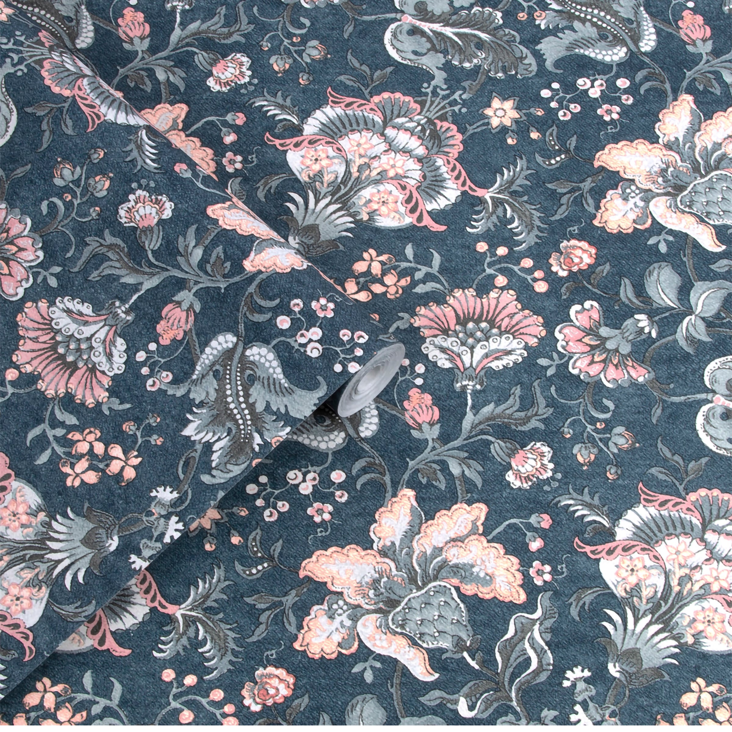LAURA ASHLEY Vliestapete »Laura Ashley Portia Dark Seaspray Vliestapete«, geblümt, Laura Ashley Portia Dark Seaspray Vliestapete