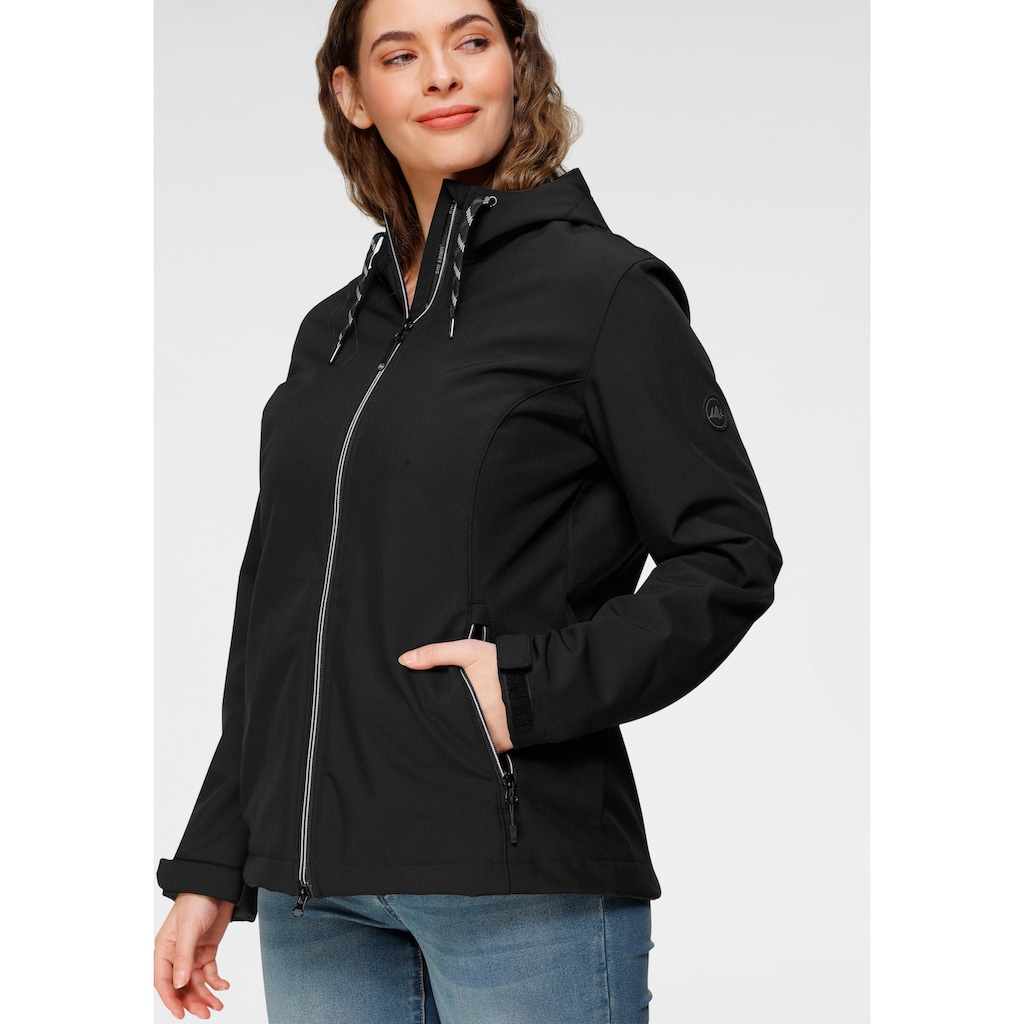 Polarino Softshelljacke, mit Kapuze