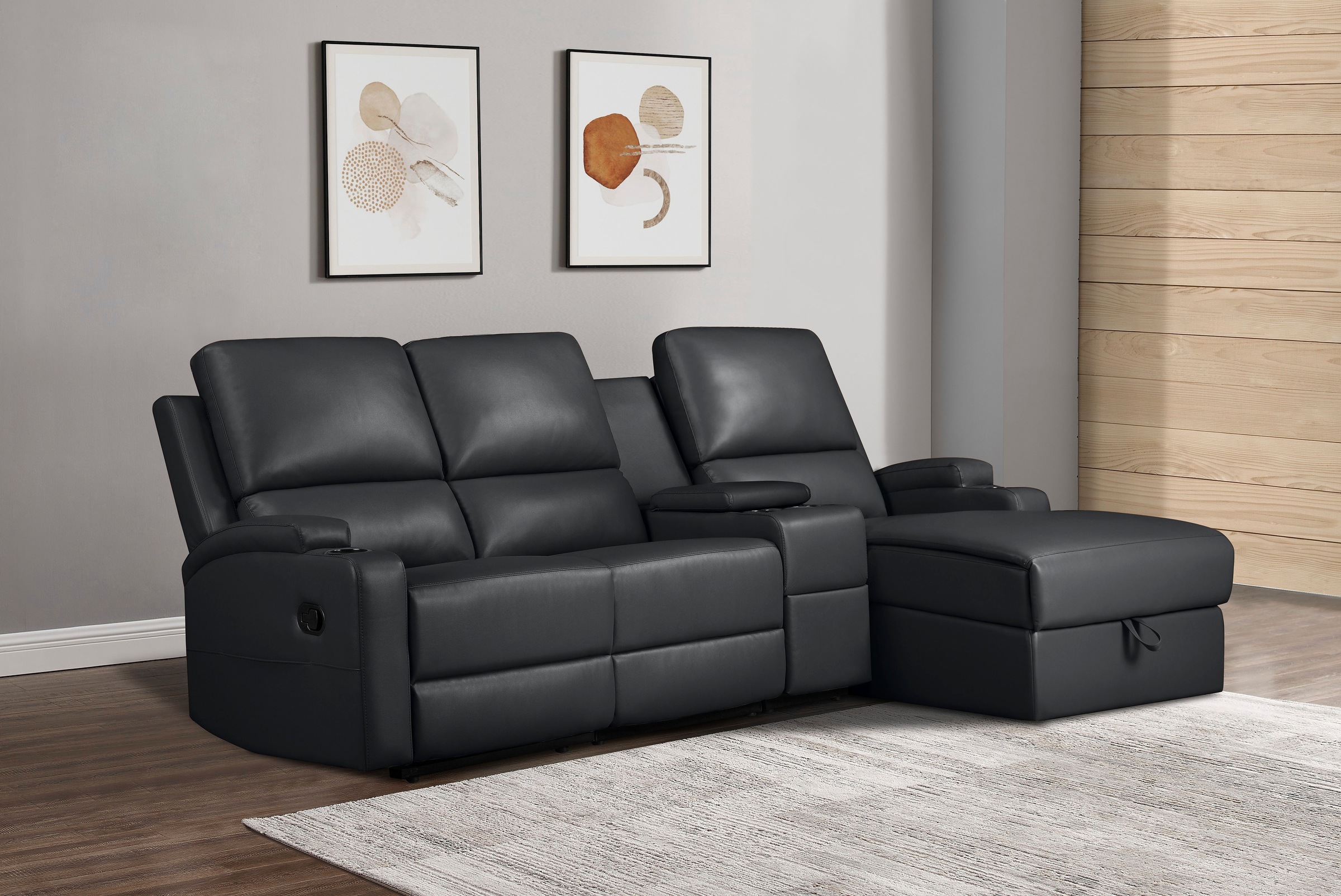 Home affaire Ecksofa "NAPORI Multimediasofa, 3er Kinosessel XXL, L-Form, 3 günstig online kaufen