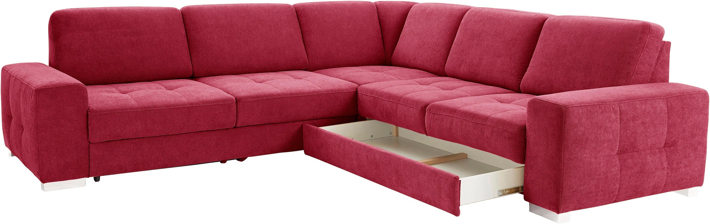 sit&more Ecksofa »Santorini L-Form«, mit Federkern und Sitztiefenverstellung, wahlweise mit Bettfunktion