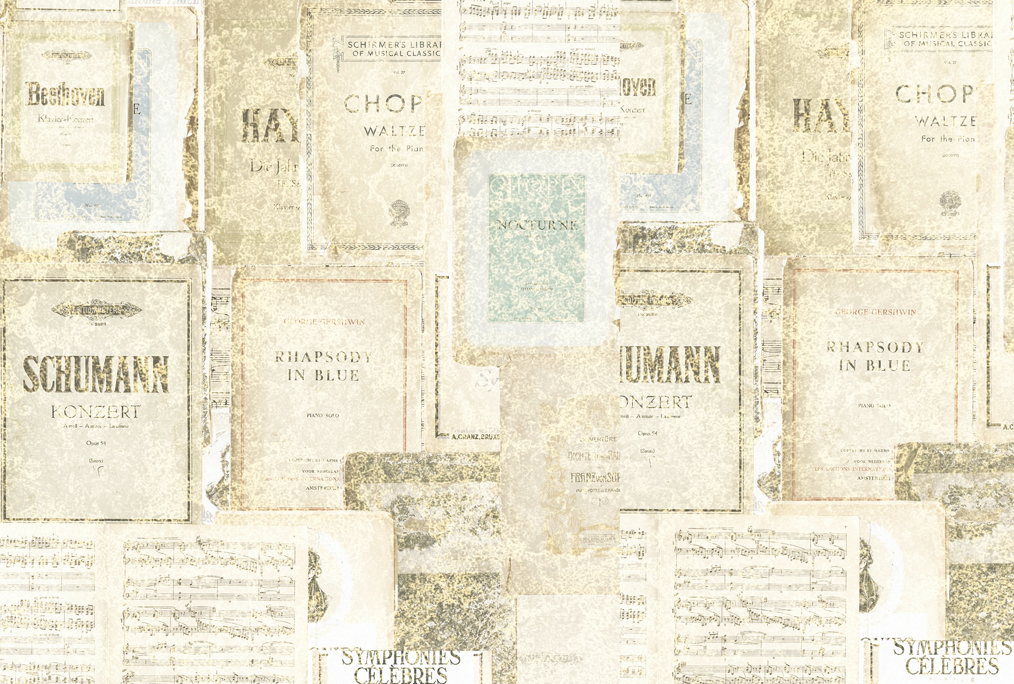 Architects Paper Fototapete "Atelier 47 Sheet of Music 2" glatt Vlies, Wand, Schräge, Decke
