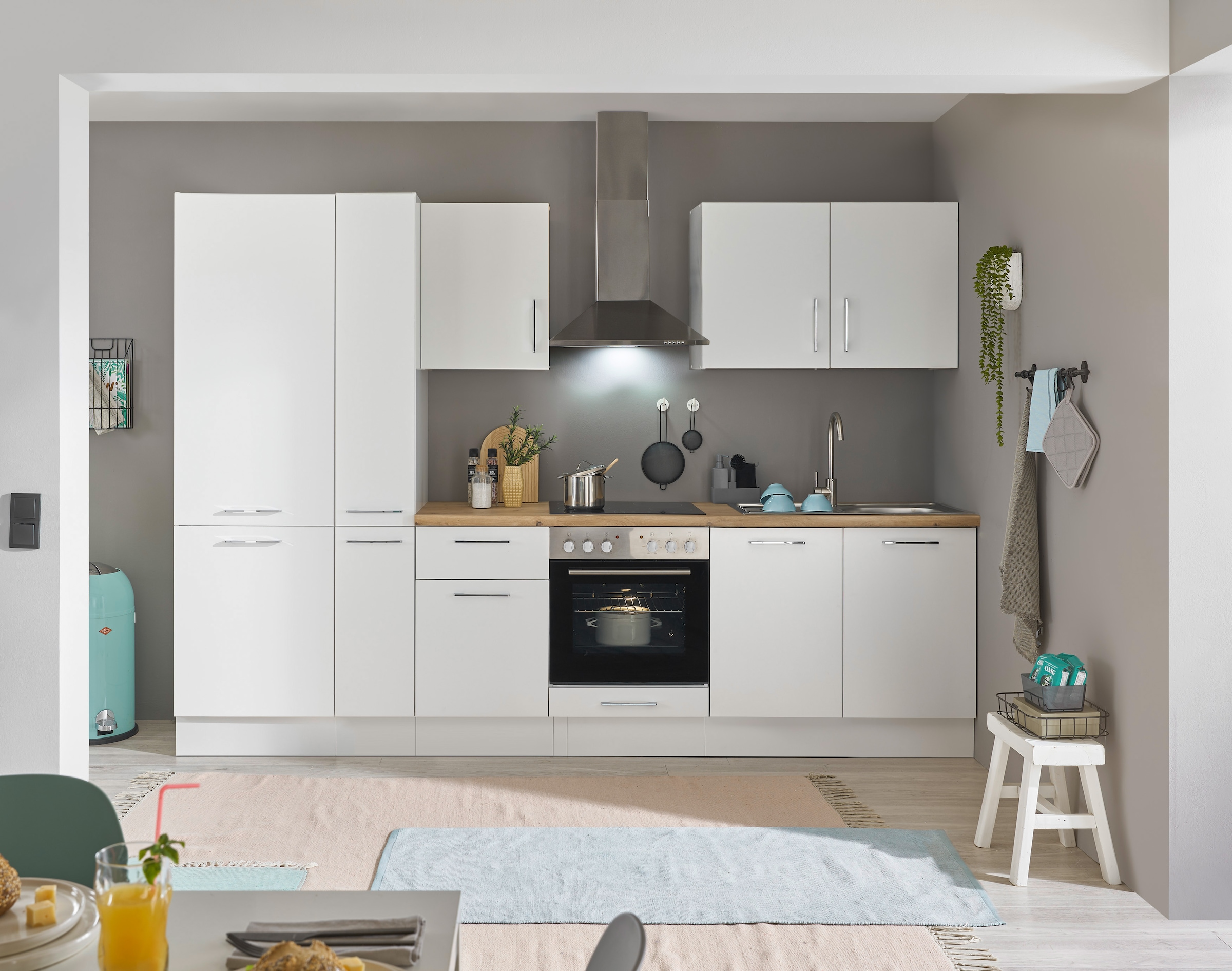 BASIC by Balculina Küchenzeile »Turin«, Breite 300 cm, wahlweise mit E-Geräten