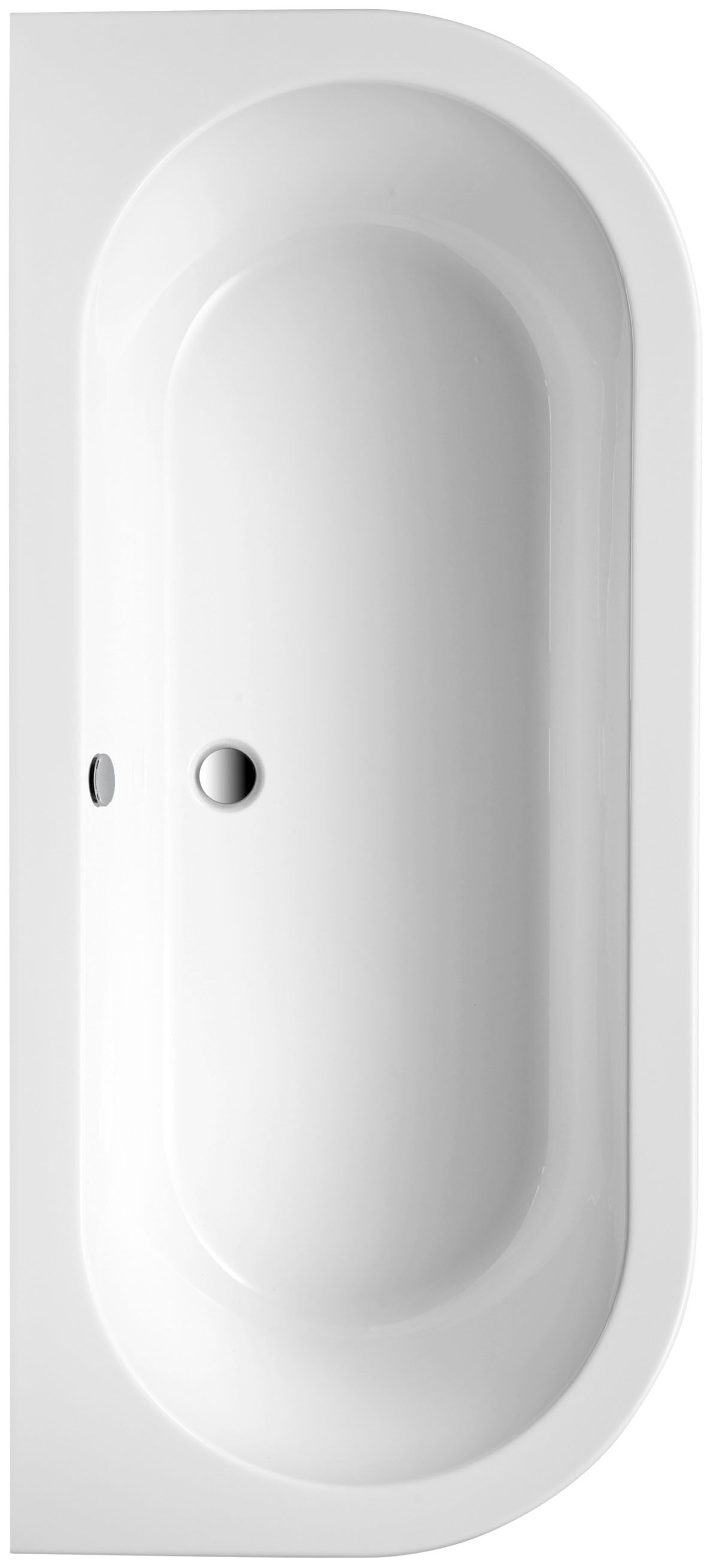 Badewanne OTTOFOND, B:79cm H:58cm L:180cm, weiß, Sanitäracryl, Badewannen, "Modena", mit verchromter Ablaufgarnitur