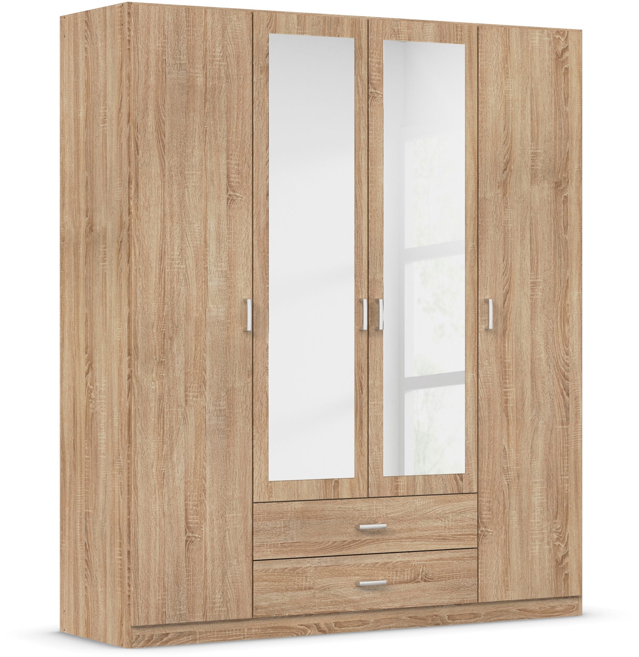 rauch Kleiderschrank "Schrank Garderobe Ankleide GAMMA Breiten 91/136/181/226/271/315/360 cm" in 3 Ausstattungen BASIC/CLASSIC/PREMIUM (inkl. SOFT-CLOSE-Funktion), verschiedene Griff-Varianten, mit Spiegel TOPSELLER MADE IN GERMANY