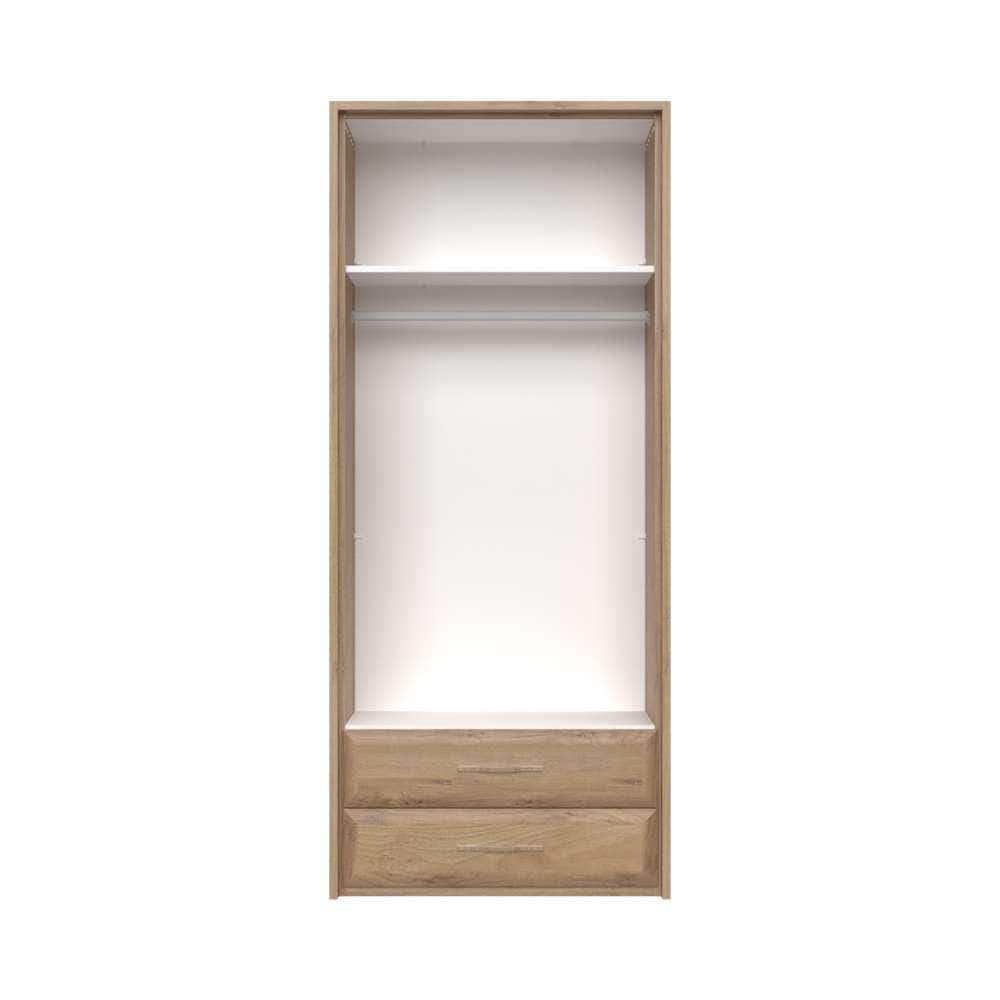 Home affaire Kleiderschrank »Gala, beige hochglänzend UV lackiert, kratzfest, FSC-zertifiziert«, (abgerundete Schubladen aus MDF im Holzdekor, soft-close), mit Beleuchtung und Passpartourahmen, hoher Schrank (224cm), 2 Breiten
