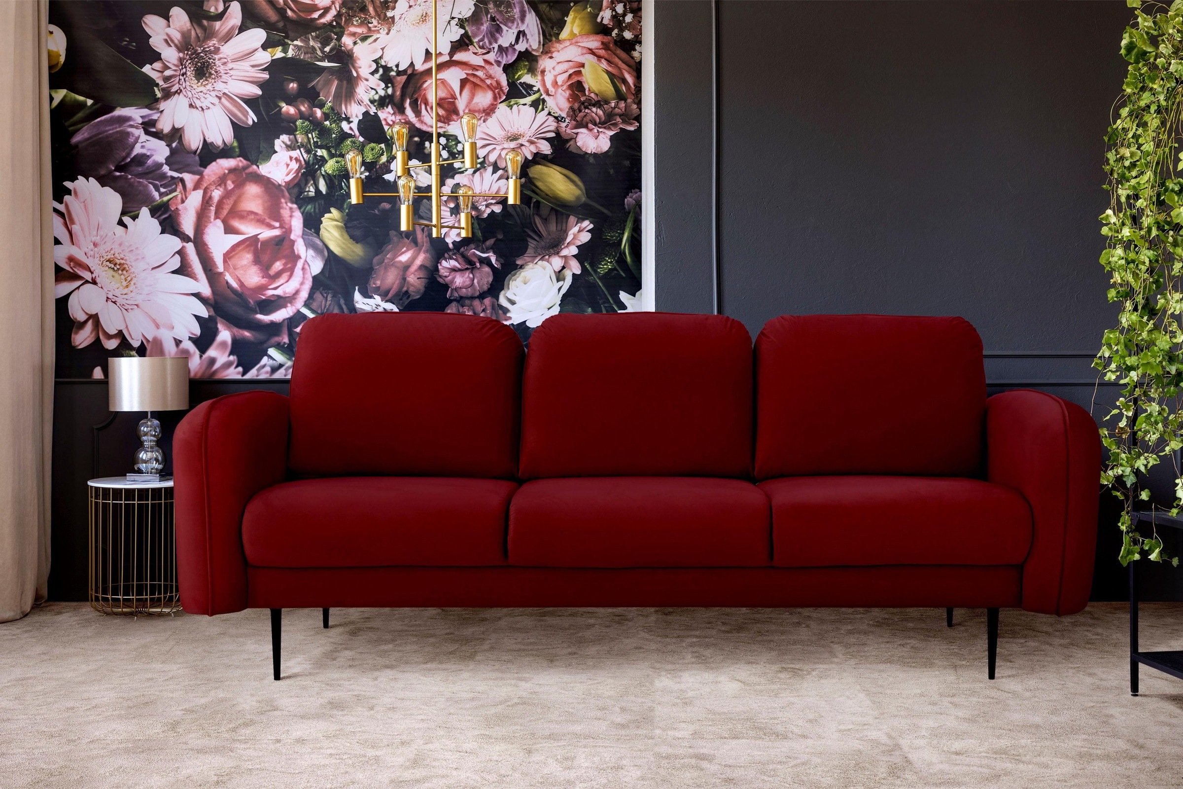 Home affaire 3-Sitzer "Skidi" mit losen Rückenkissen und Keder oben auf der günstig online kaufen