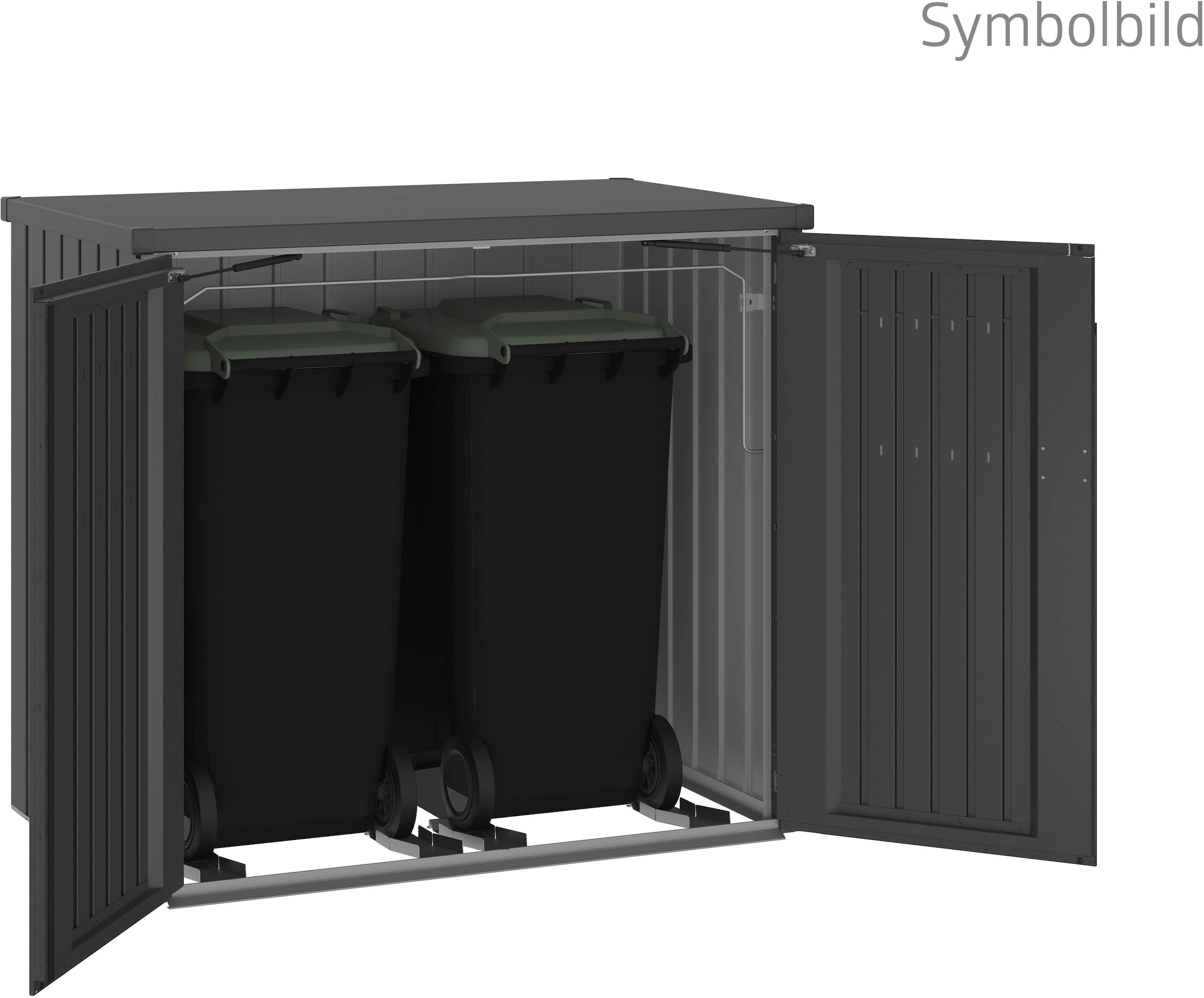 Biohort Mülltonnenbox »ALEX DUO, verschiedene Farben«, 147x88x129 cm, Doppel-Mülltonnenboxaus Metall