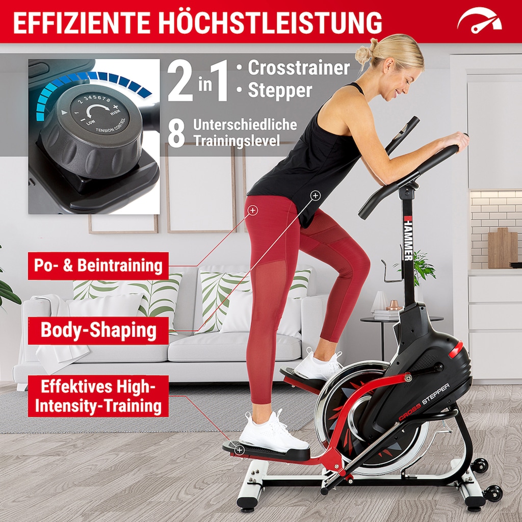 Hammer Power-Stepper »Cross-Stepper«, Fitness-Apps per Smartphone/Tablet