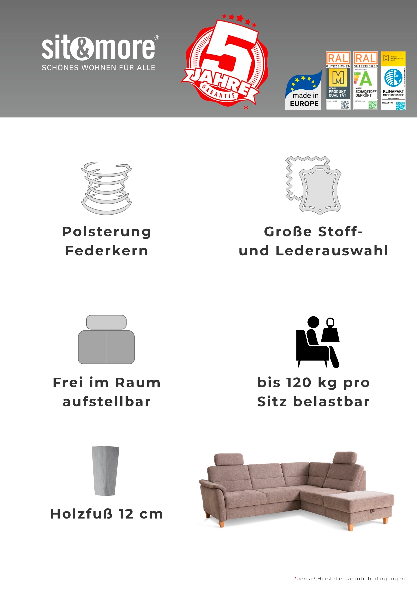 Home affaire Polsterhocker »Palmera, B: 58 cm« mit Stauraum, Federkern