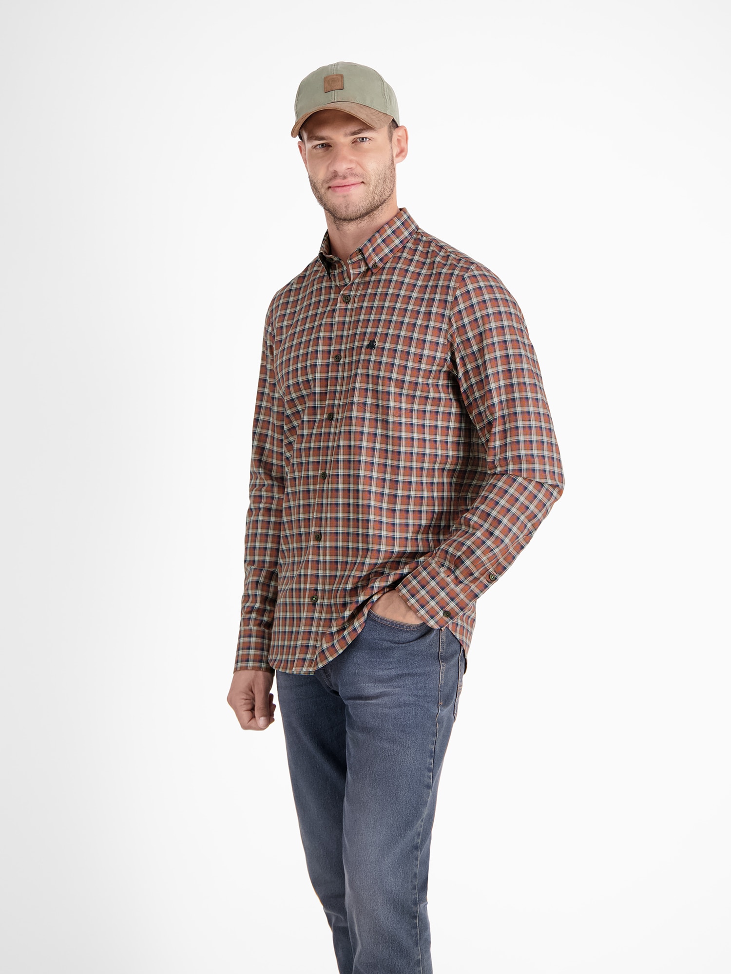 LERROS Karohemd »LERROS Kariertes Herrenhemd mit Button-down-Kragen«